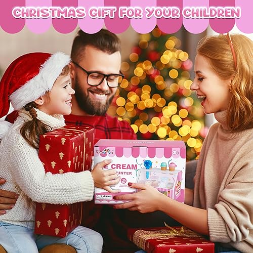 Miniatura 7 de Dreamon Juego de encimera de helado para niños, 38 piezas de helado de madera, tienda para niños pequeños de 3 a 5 años, juguete de simulación para