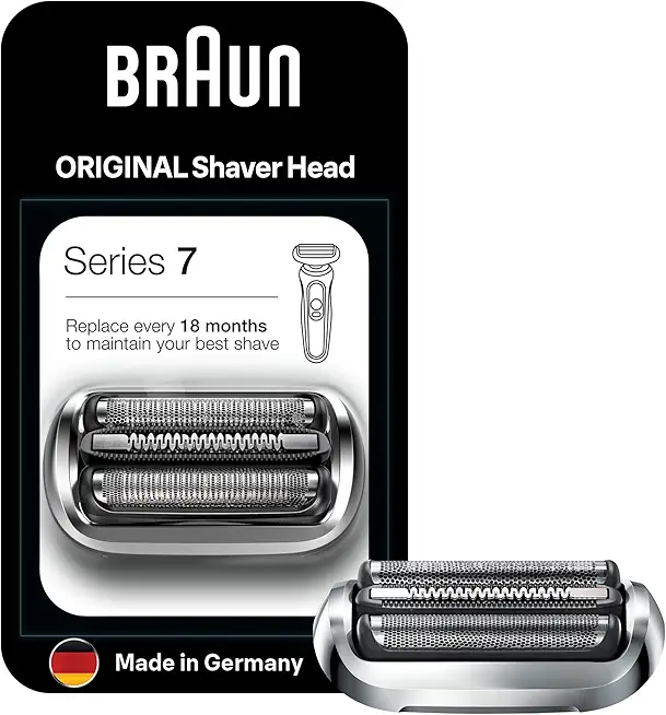 Braun Series 7 Elektrorasierer Scherkopf, ORIGINAL Ersatzscherteil vom Hersteller passend für Braun Herren Rasierer Series 7 der neuen Generation, 73S, Silber, 1er Pack