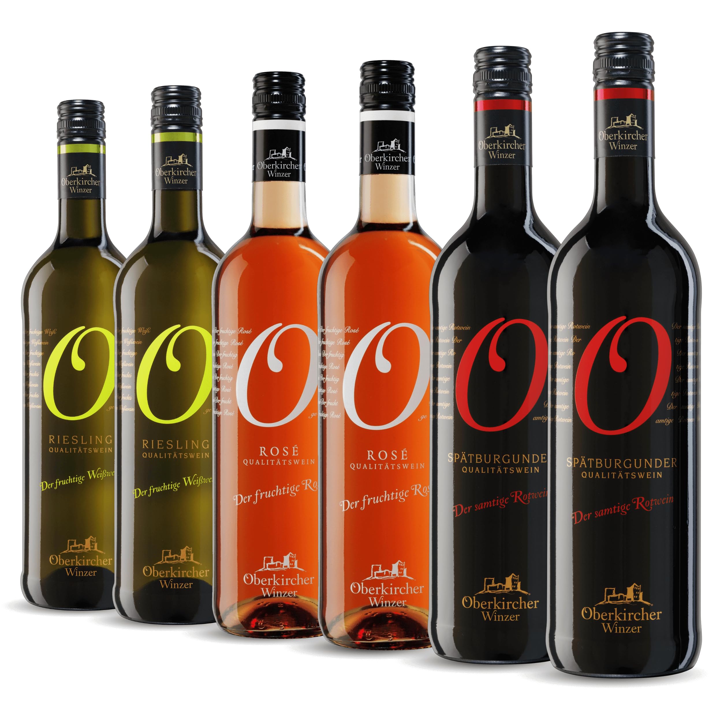 Oberkircher Winzer Wein-Paket COLLECTION "O" - Weißwein (Riesling), Rosé & Rotwein feinherb - mild im Geschmack, ideal als Wein-Geschenk, deutscher Wein aus Baden (6 x 0,75l)