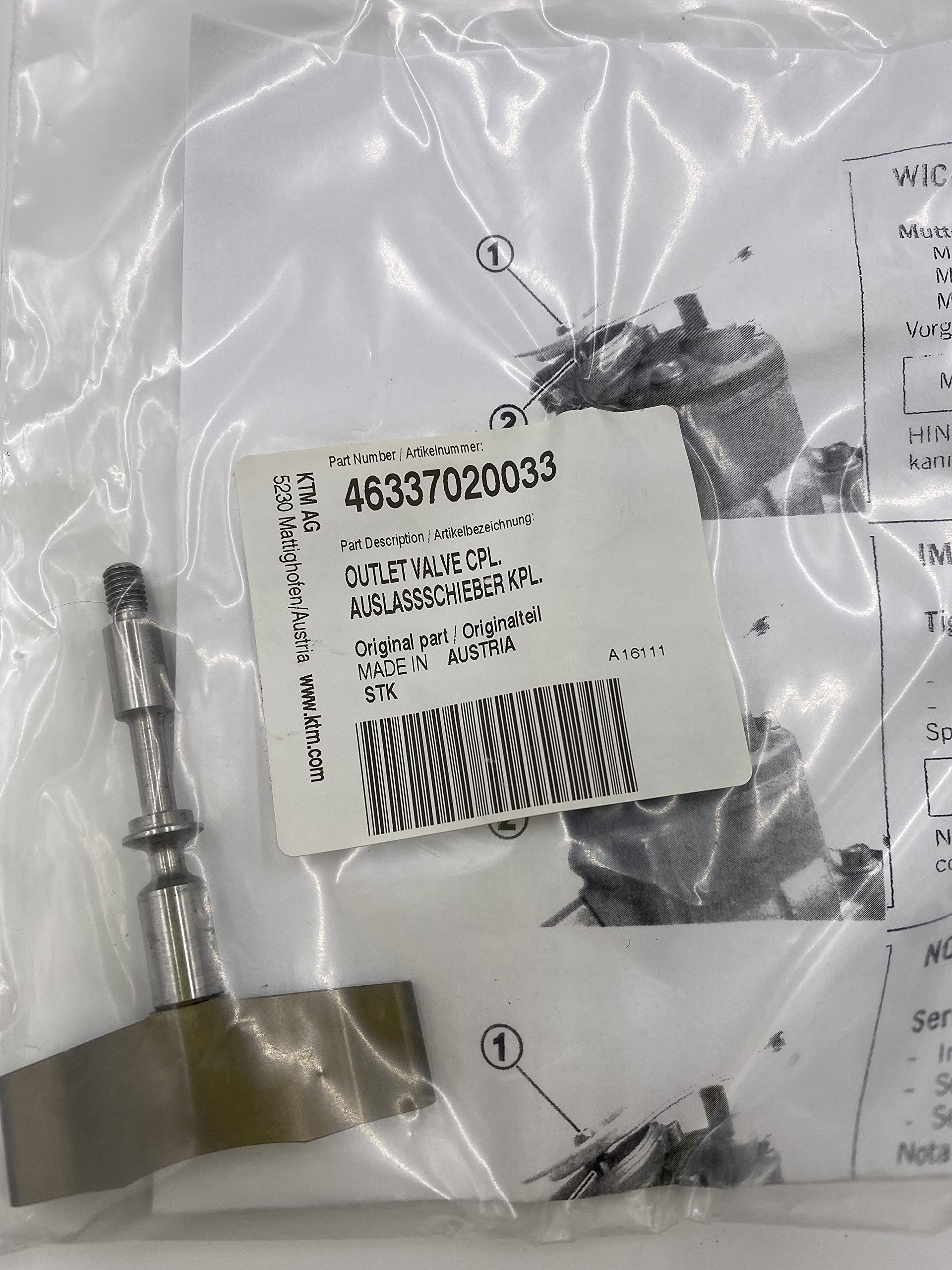 Amazon.com: New OEM KTM Outlet Valve CPL 2017-2020 SX 65 