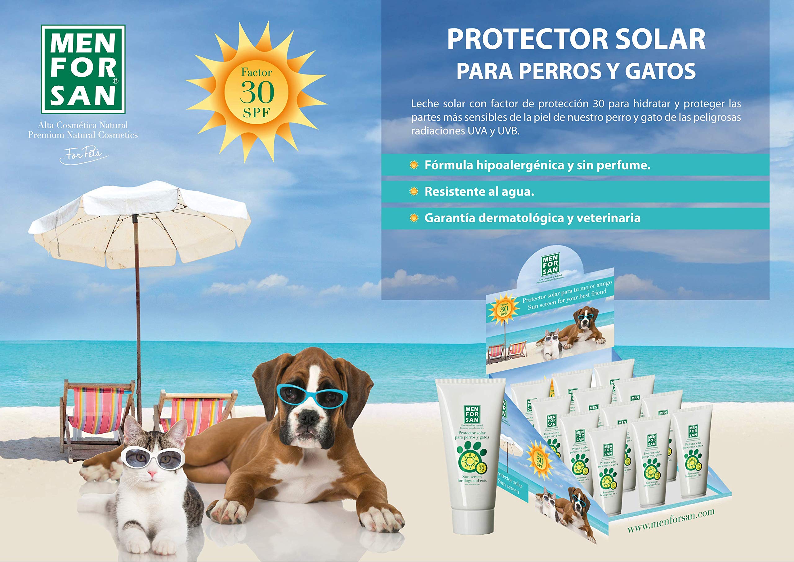 Menforsan - SPF 30 Crème solaire pour les chiens et les chats 50 ml