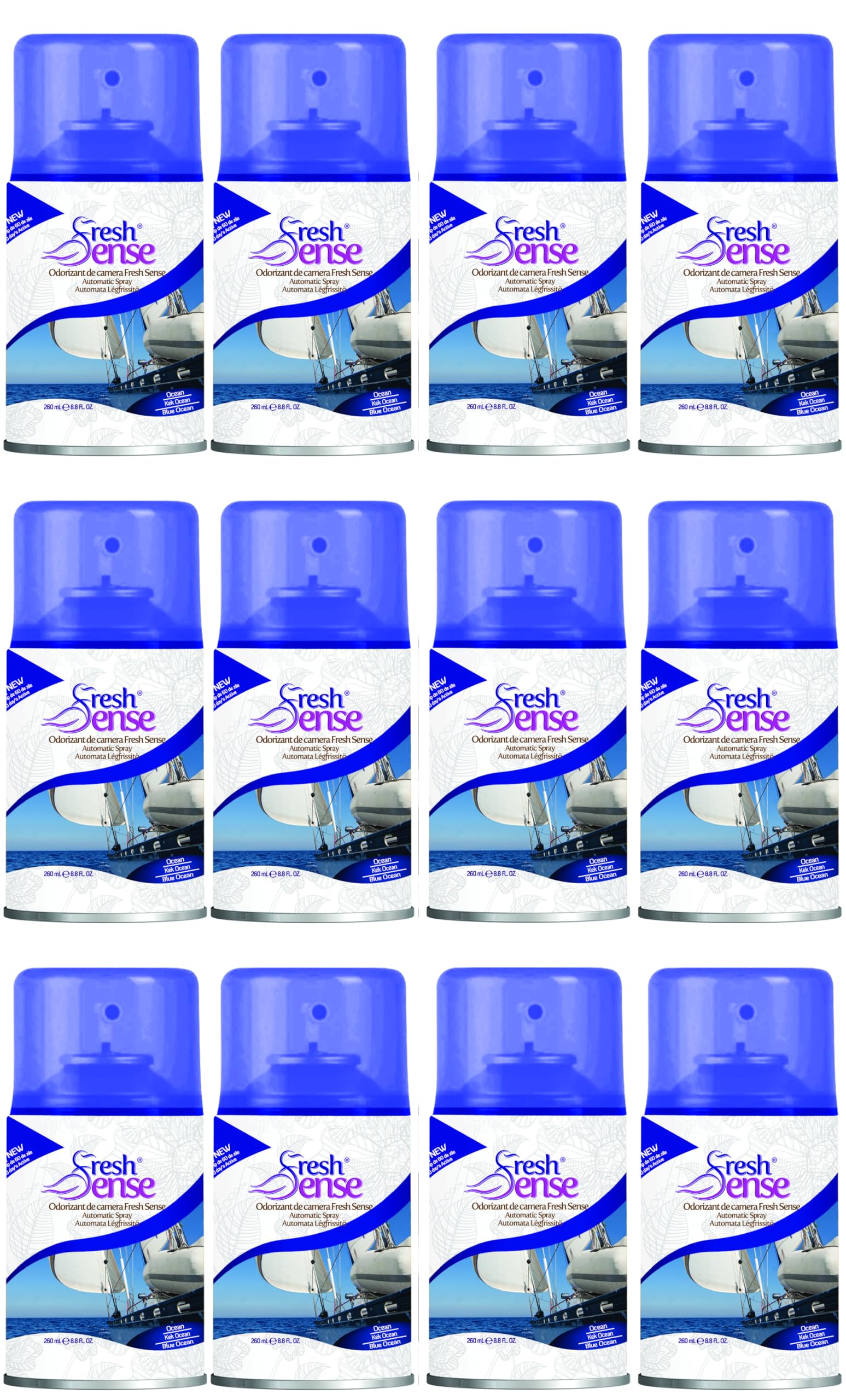 Sponsored Ad – BLUE OCEAN Air Freshener Auto Spray Refill 260ml (PACK of 12) | FRESH SENSE | Long Lasting Room Fragrance for Home, Office, Bathroom, Toilet & Kitchen | Fits Any Automatic Freshener Gadget Machine