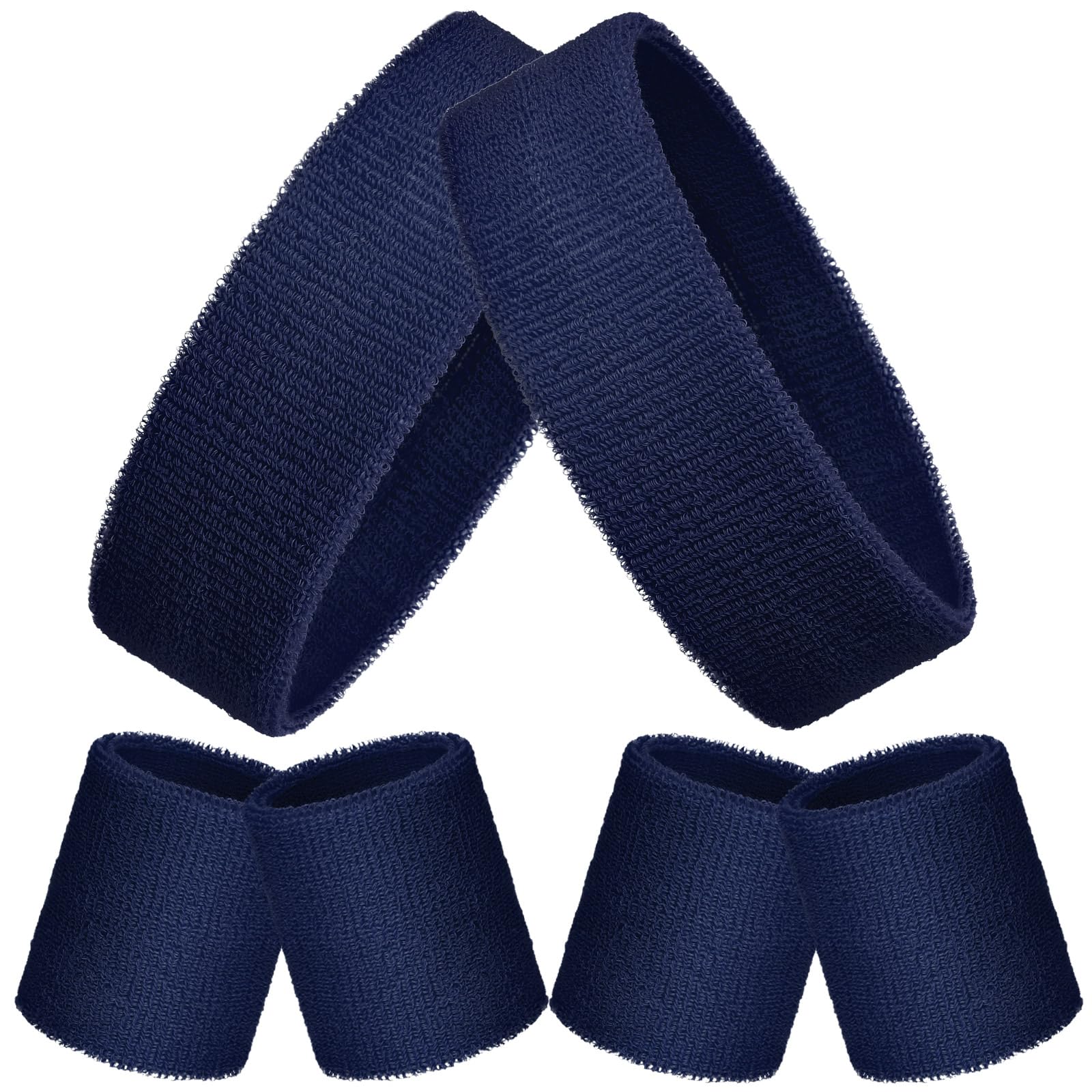 Bememo 6 Pcs Neon Sports Sweatbands Set Paris Sports Competitions Sweatbands 2 Headband 4 Wristbands Breathable Terry Cloth Athletic Bands for