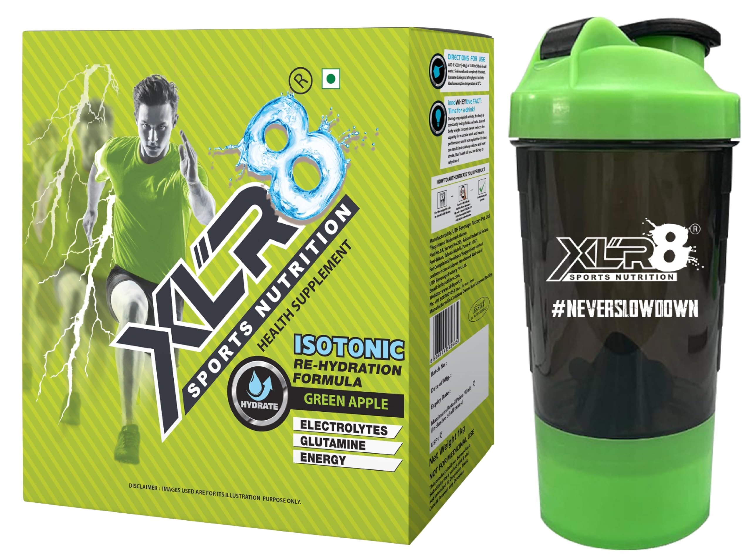 XLR8 Electrolytes Powder 1 Kg (30 Servings) | High Performance Isotonic Sports Hydration & Energy Drink Mix with Sodium, Potassium, Magnesium, Glucose & Glutamine | Instant Rehydration for Workout, Running & Endurance |Lemon — Amazon image 16