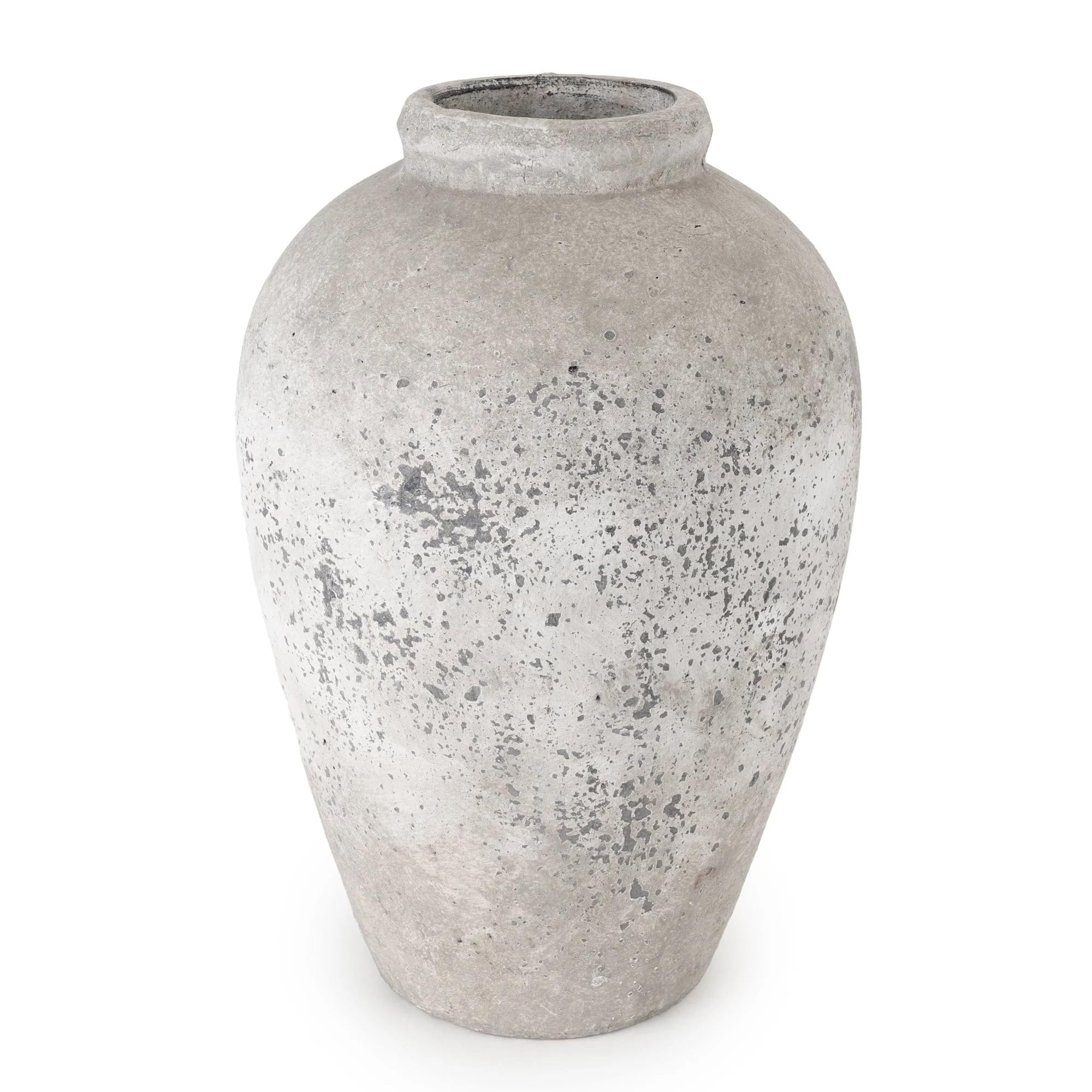 Large Rustic Stone Urn Vase, 45cm Height