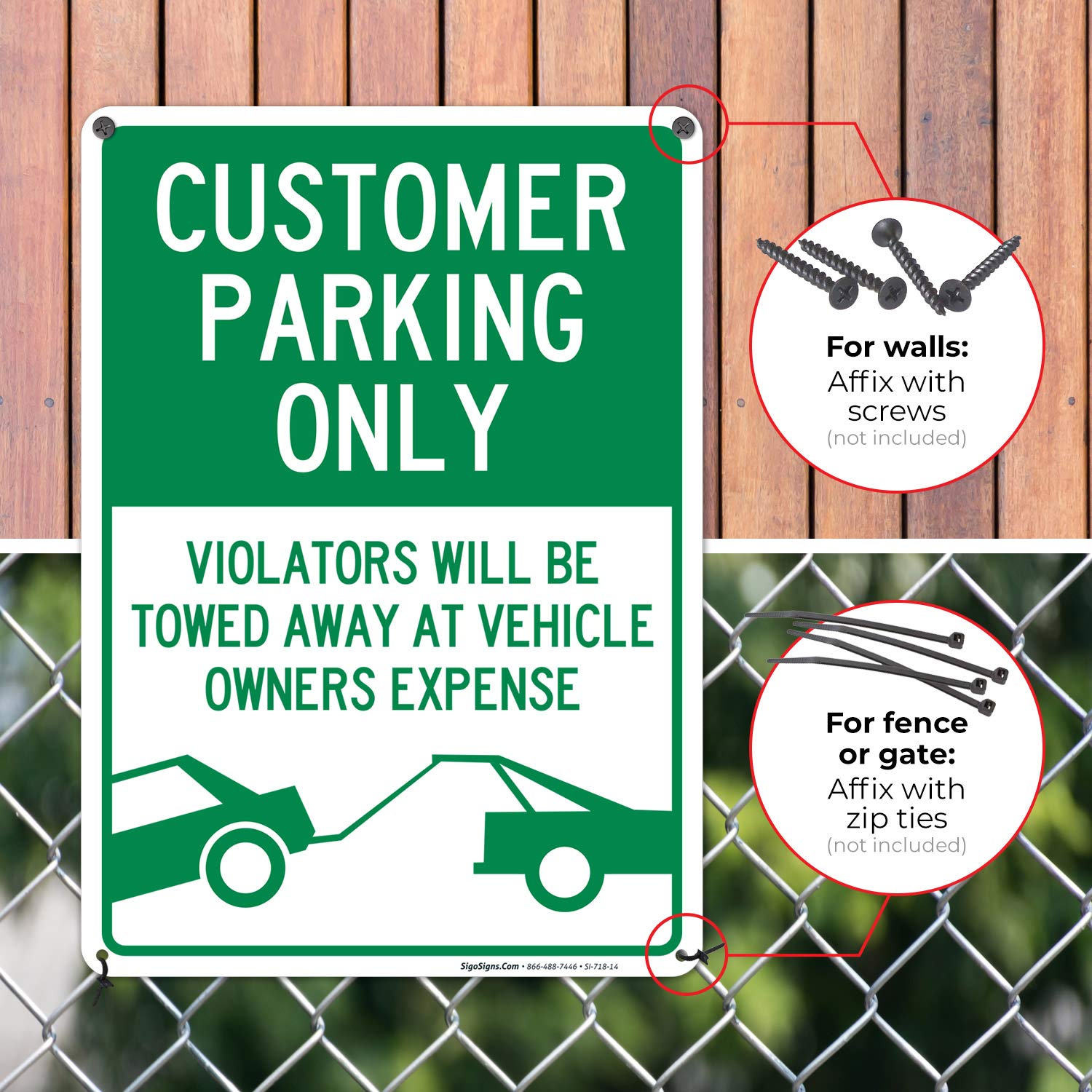 Panneau D'avertissement « Customer Parking Only Sings For, image size:1500x1500