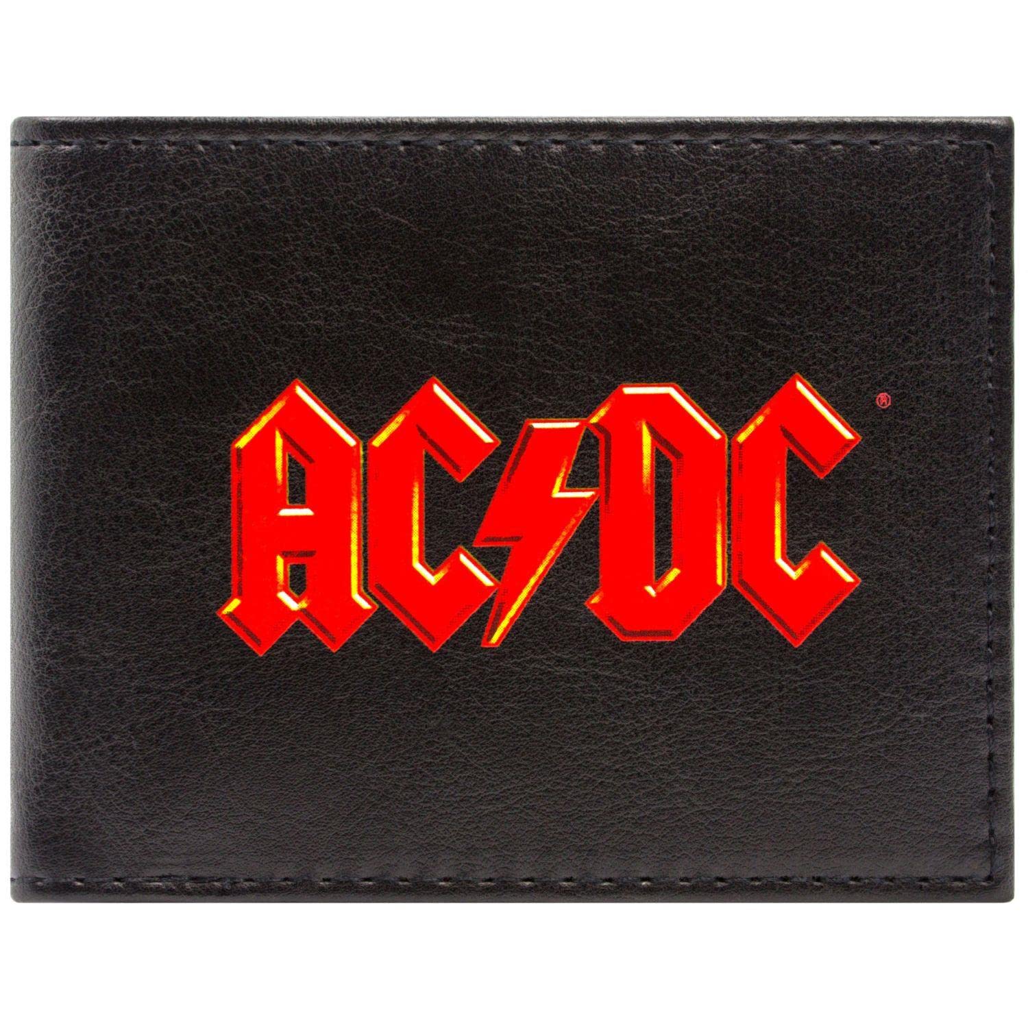 Thunderstruck AC DC Rock Band Back In Black Billetera/Cartera con Compartimento para ID y Tarjetas, Negro