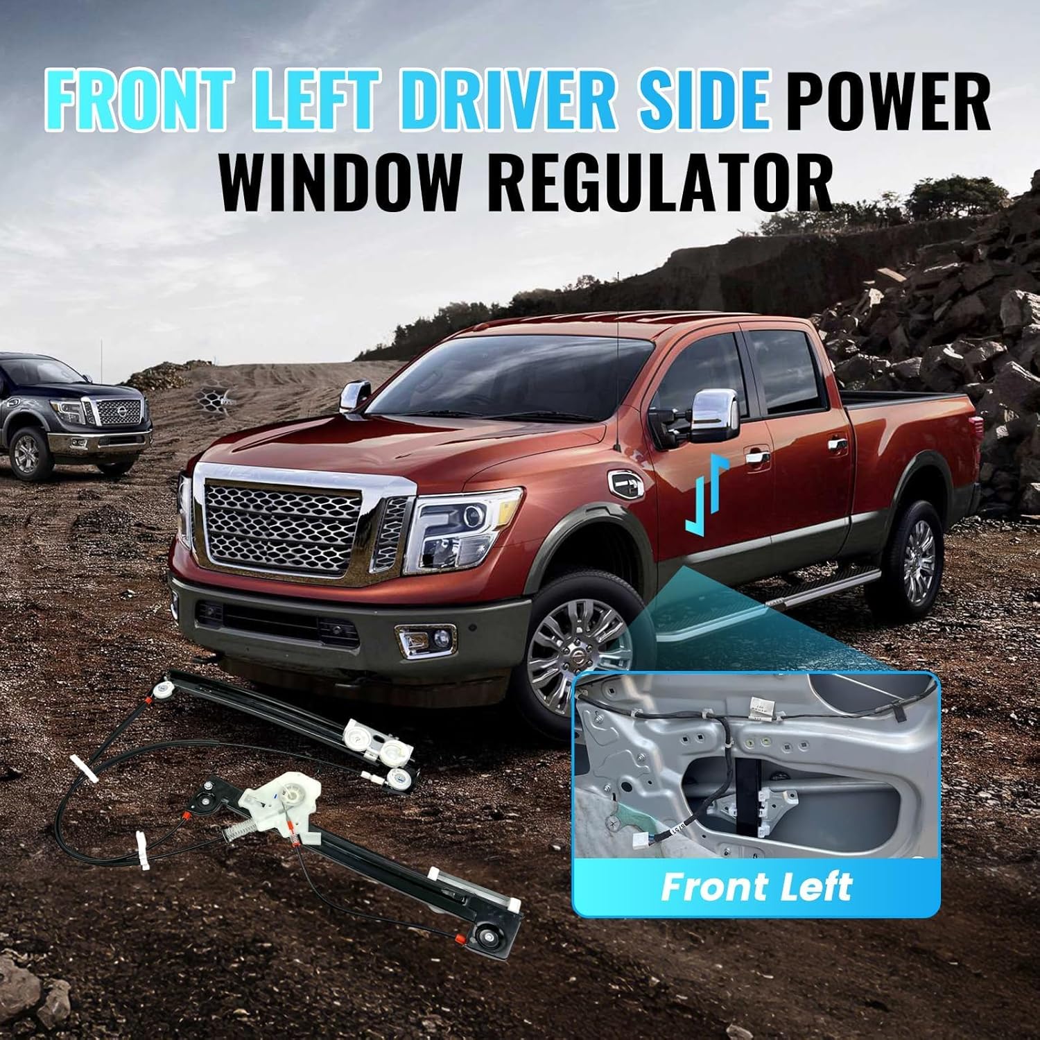 748-601 Front Left Driver Side Power Window Regulator with Motor 2 Pins Compatible with Mini Cooper 2002-2005,Replace# 51337039451,67626910375,67626937657,67626954891,67626955875