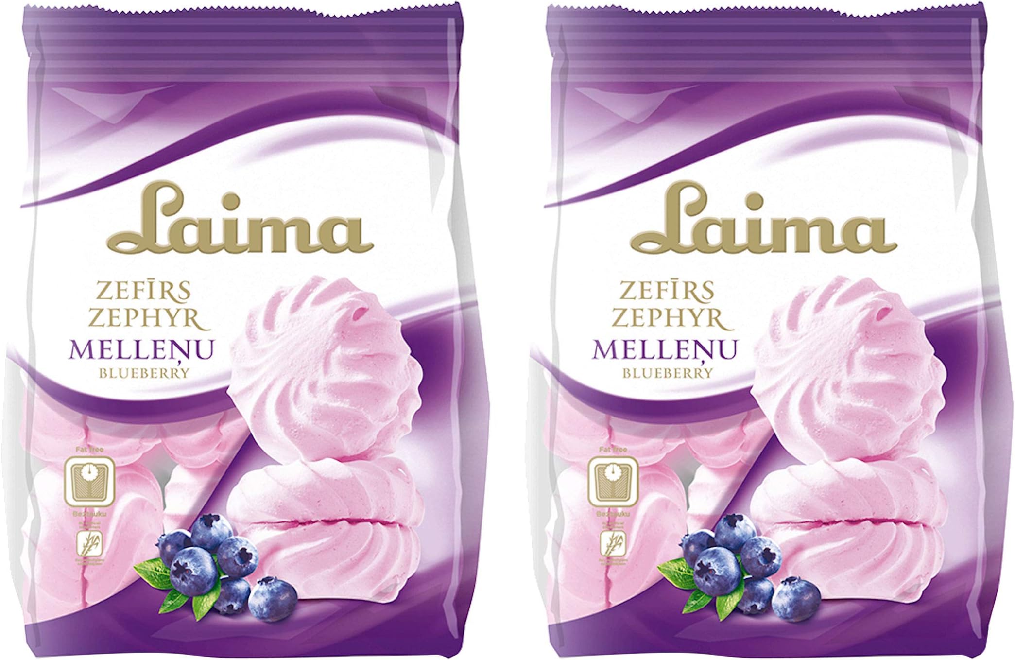 LAIMA Blueberry Marshmallows Zephyr Zefir - Pack of 2 - Total 400gram