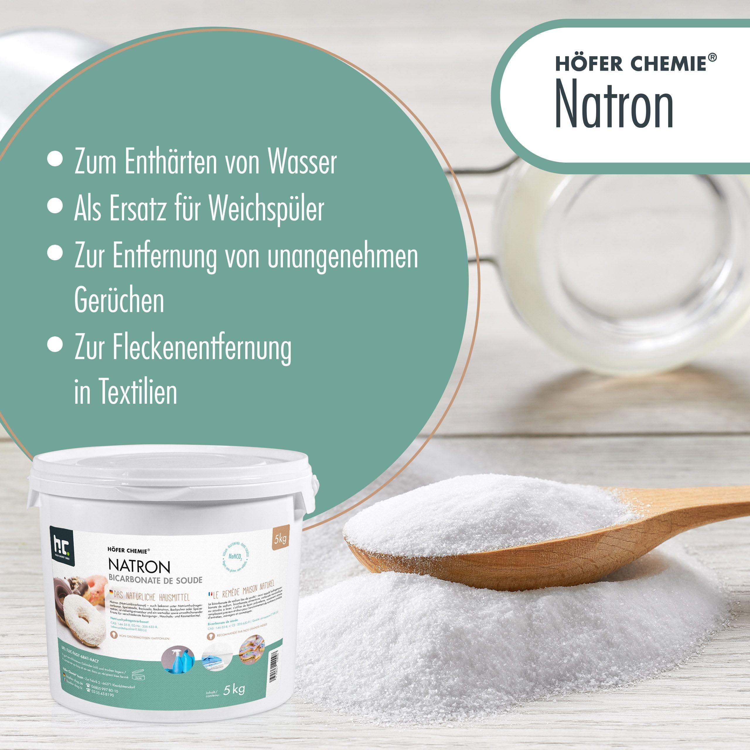 Natron Backsoda Natriumhydrogencarbonat Lebensmittelqualität 25 kg NaHCO3