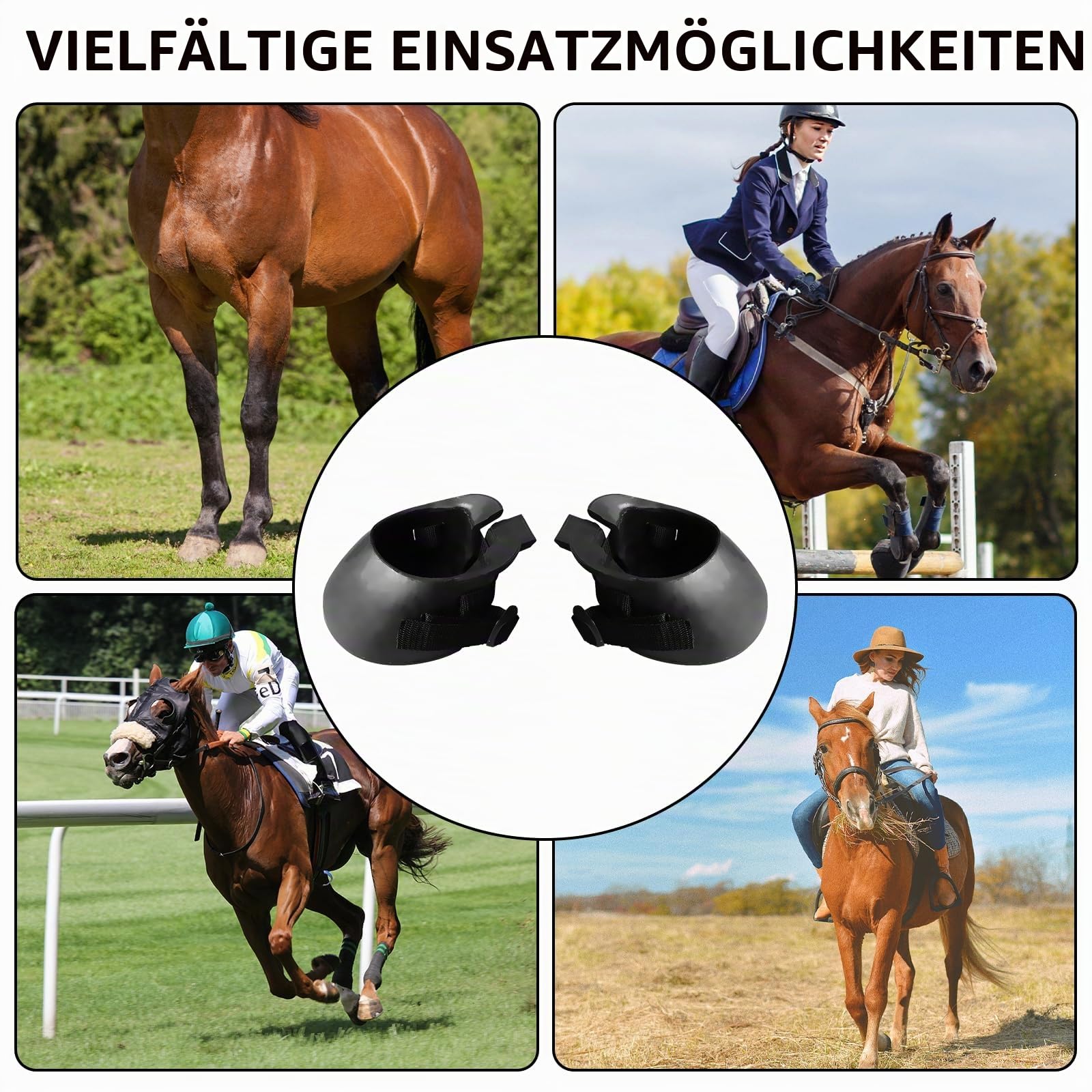 1 Paar Gummi Hufschuhe, Hufschutz für Pferde, Gummi Pferdestiefel Rutschfeste Schutzschuhe für Verletzte Hufe, Wundversorgung Entworfen für Anti-Rutsch und Verletzungsunterstützung (S)