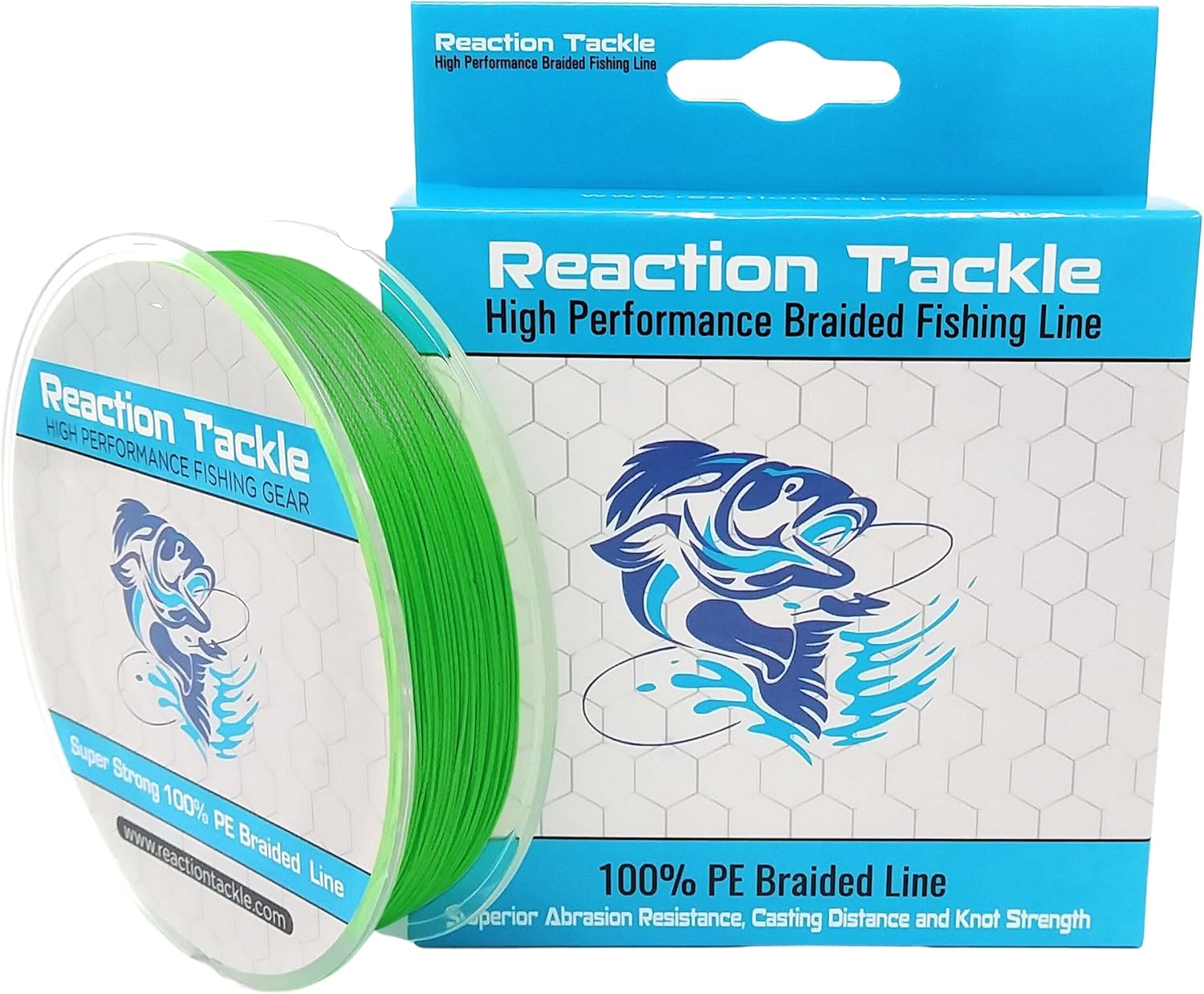 Reaction Tackle 9 Strand Braided Fishing line- High Strength and Long Casting - Smooth with Zero Stretch and Abrasion Resistant- Fresh or Saltwater Fishing