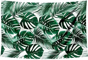 HUAYI 5x7ft Summer Theme Backdrop Tropical Jungle Cover Dark Green Palm Leaves Background for Photography Baby Shower Wedding Party Decoration Photo Booth XT-6196