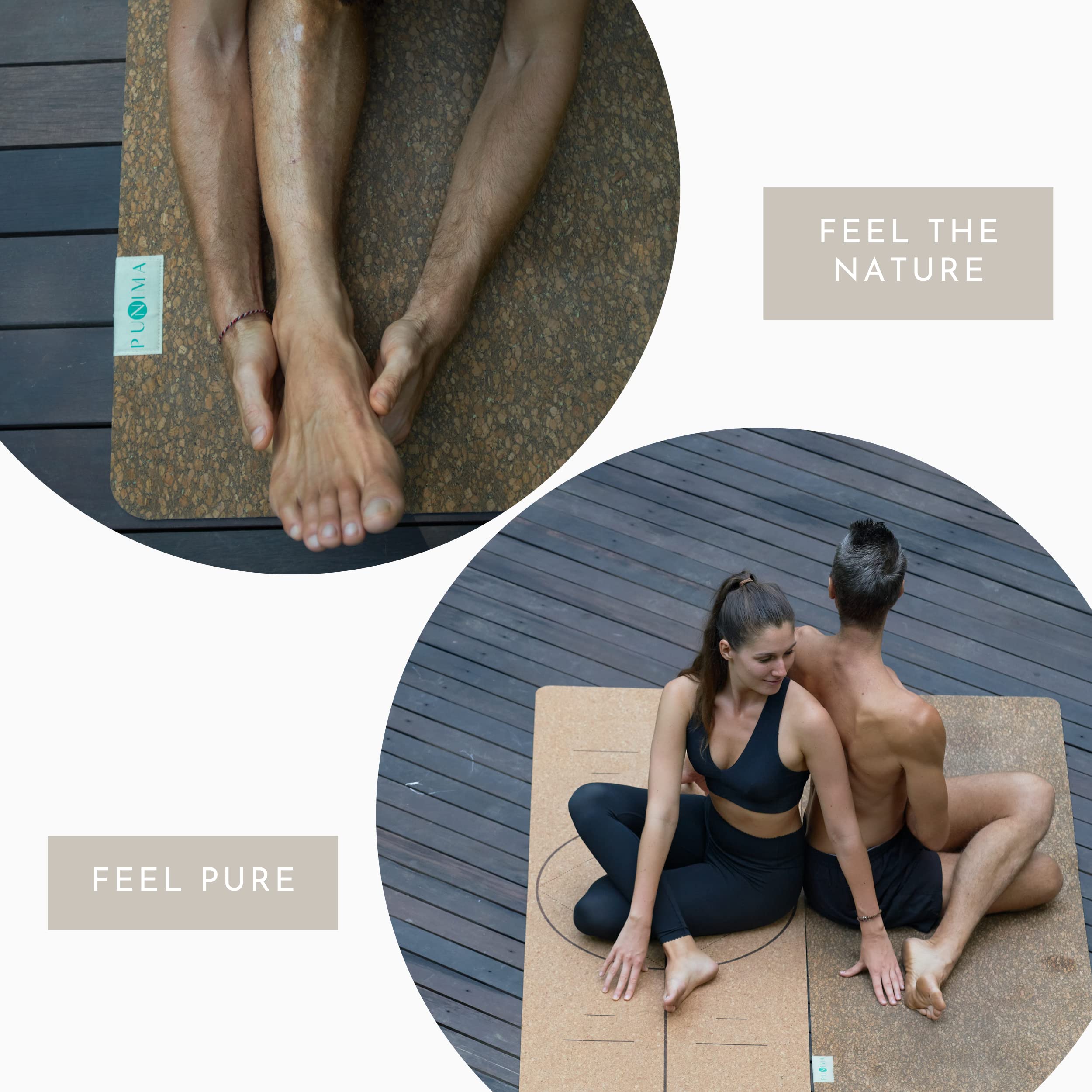 PUNIMA Esterilla de yoga XXL, 100% caucho natural y corcho de alta calidad de Portugal, extra ancha y larga, sin TPE, sin adhesivos ni plastificantes, esterilla de fitness duradera, esterilla de yoga,