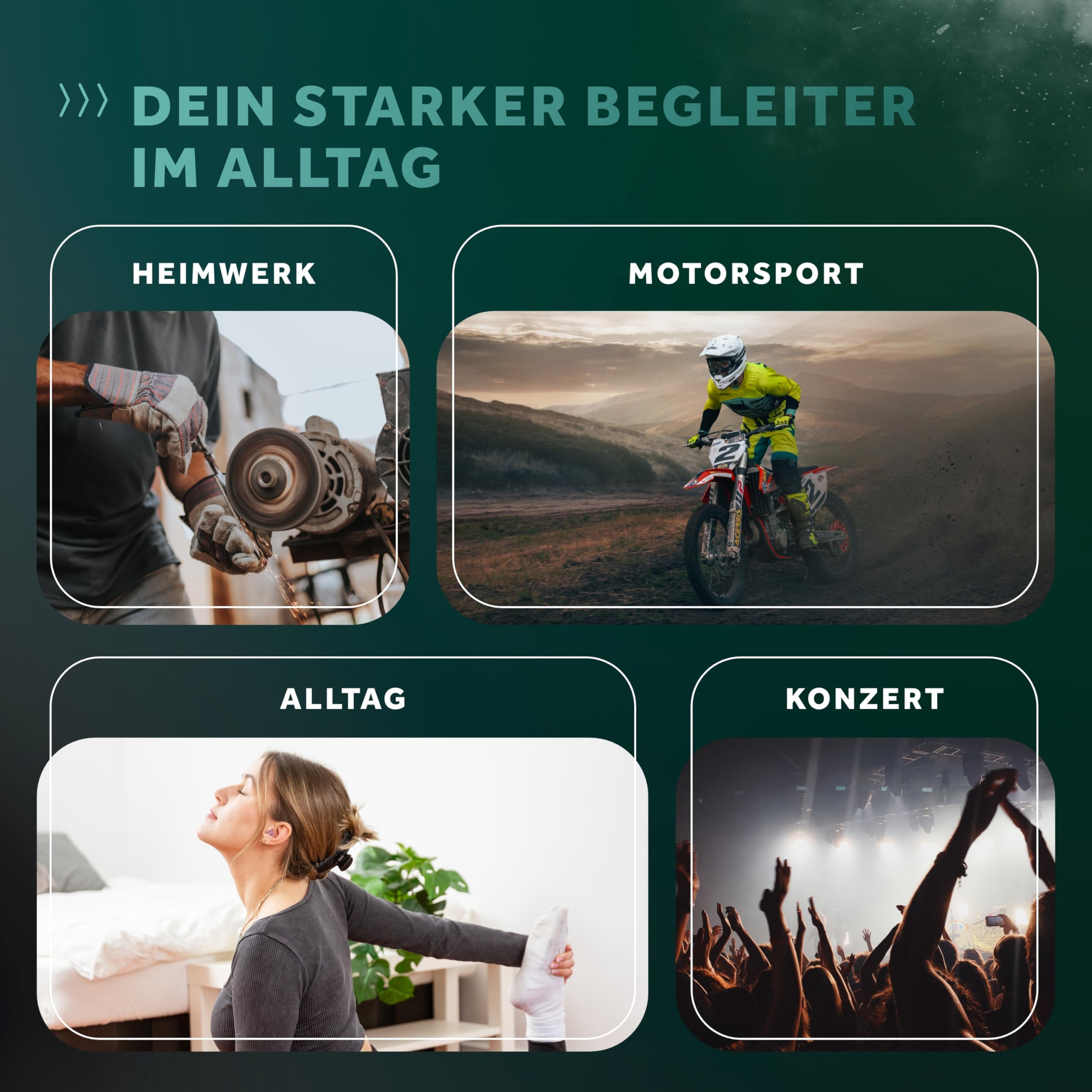 Schallwerk ® Strong+ Daily - unauffällige Gehörschutz Ohrstöpsel – dämpfen Lärm & erhalten Tonqualität – Ohrenstöpsel transparent - Earplugs geeignet für Musik, Alltag, Arbeit & Lernen