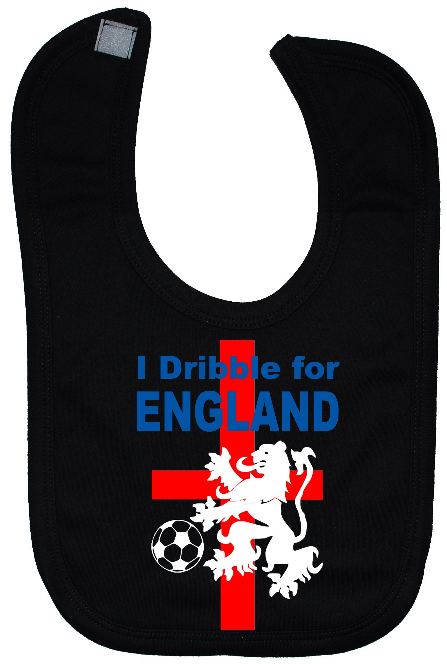 Acce Products I Dribble For England Baby Feeding Bib Touch Attached 0 to approx 3 Years - Black