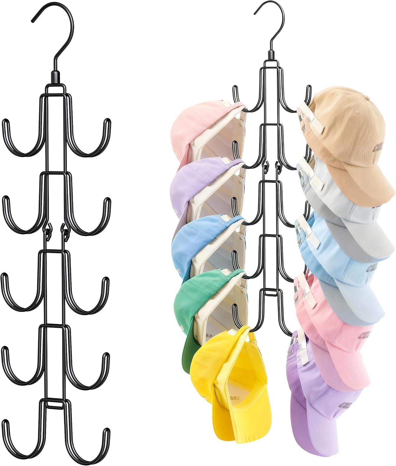 Amazon.com: LarFaFa Hat Hangers for Closet, Collapsible Hat Organizer ...