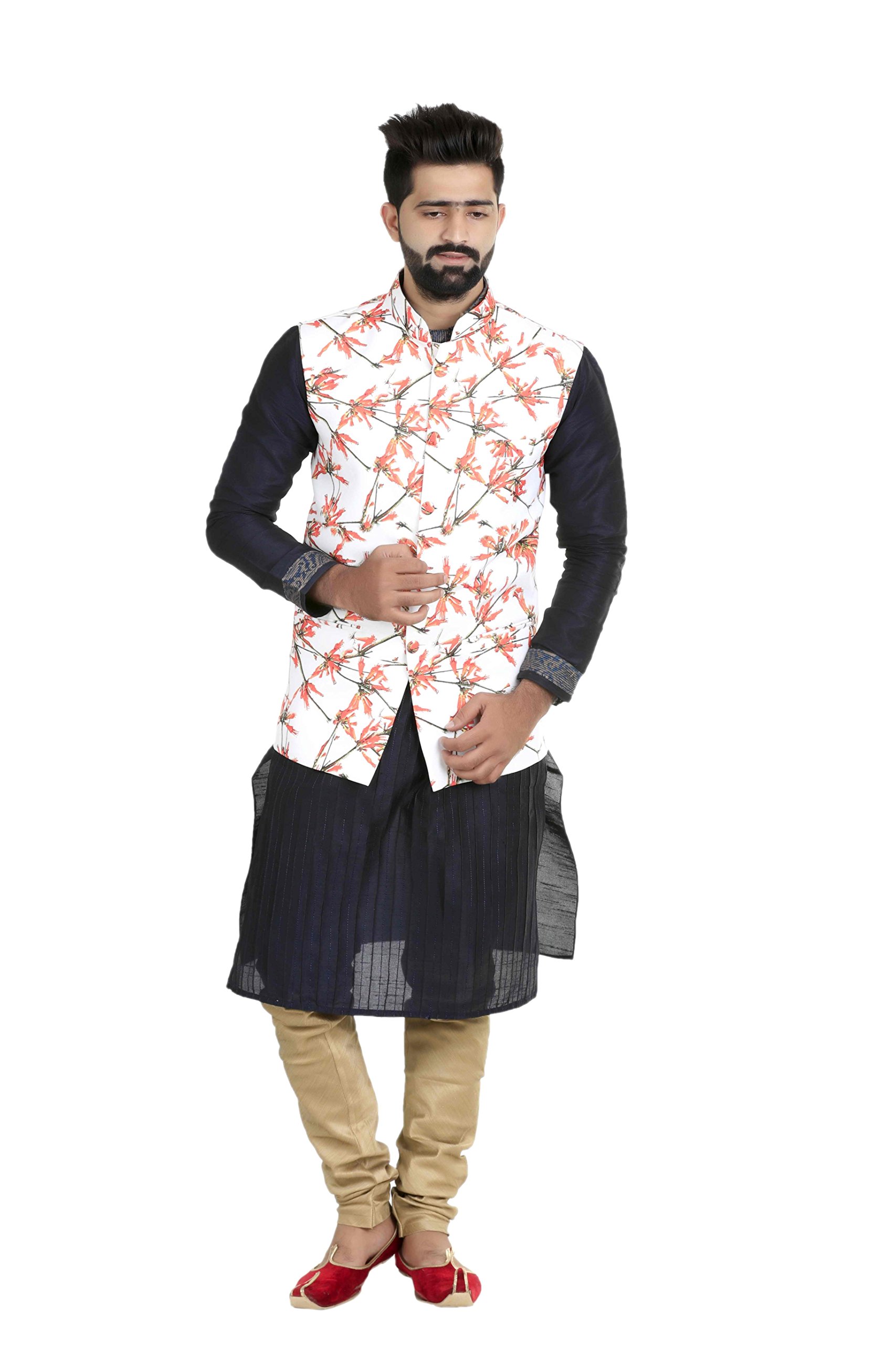 veera paridhaan Men's Printed Cotton Jute Nehru Jacket-picture-13