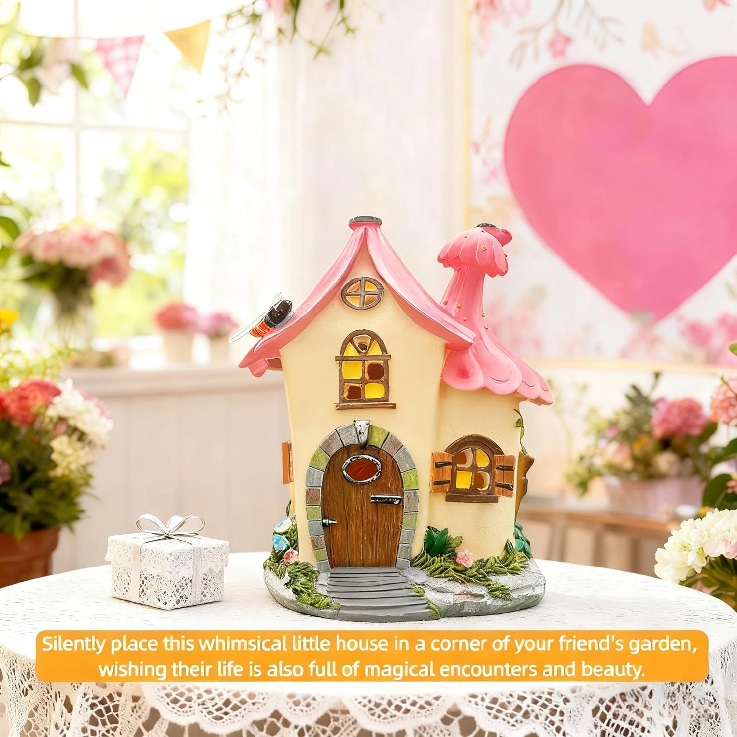 Fairy Garden Houses, Fairy Houses,Fairy Houses for Outside,Fairy Garden Houses Outdoor,Solar Fairy Garden,gnome House,Fairy Garden,Fairy Garden Accessories, for Women Gift/Teenage/Kids' Gift