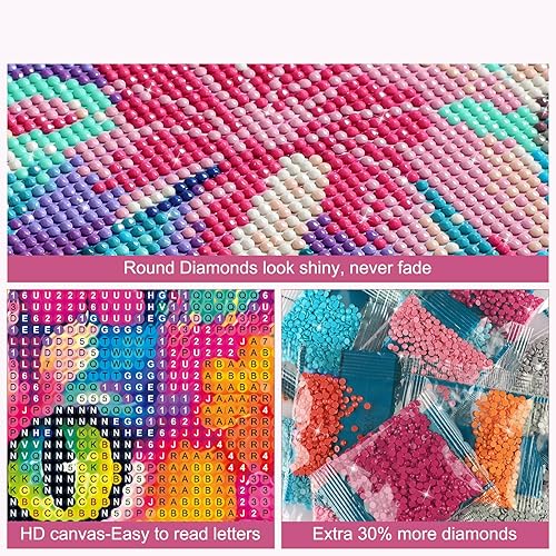 Miniatura 2 de Lxmsja Kits de pintura de diamantes con diseño de gato de flores 5D para adultos principiantes, kit de arte de diamantes de imitación, kit de arte