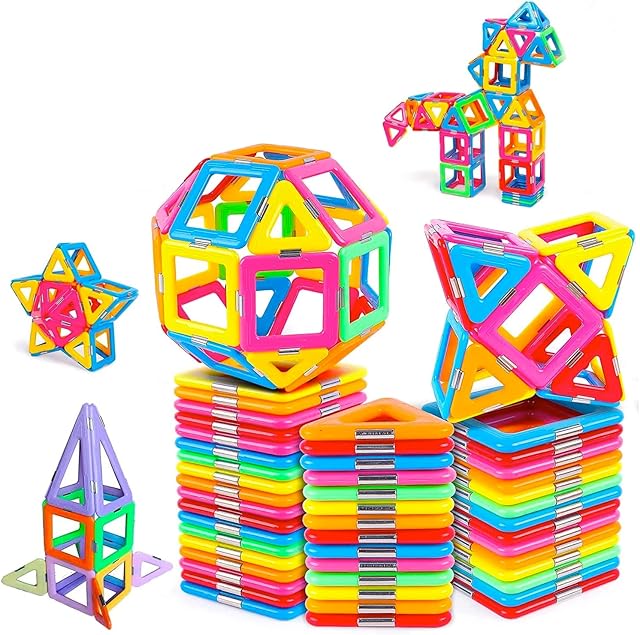 COOZi Kids 40pc Magnetic Building Blocks  Educational Construction Toys Set for Kids Game | STEM Creativity Magnetic Tiles | Upgraded Kids Magnet Toys for Boys & Girls Ages 3+ |Magnetic Building Toys