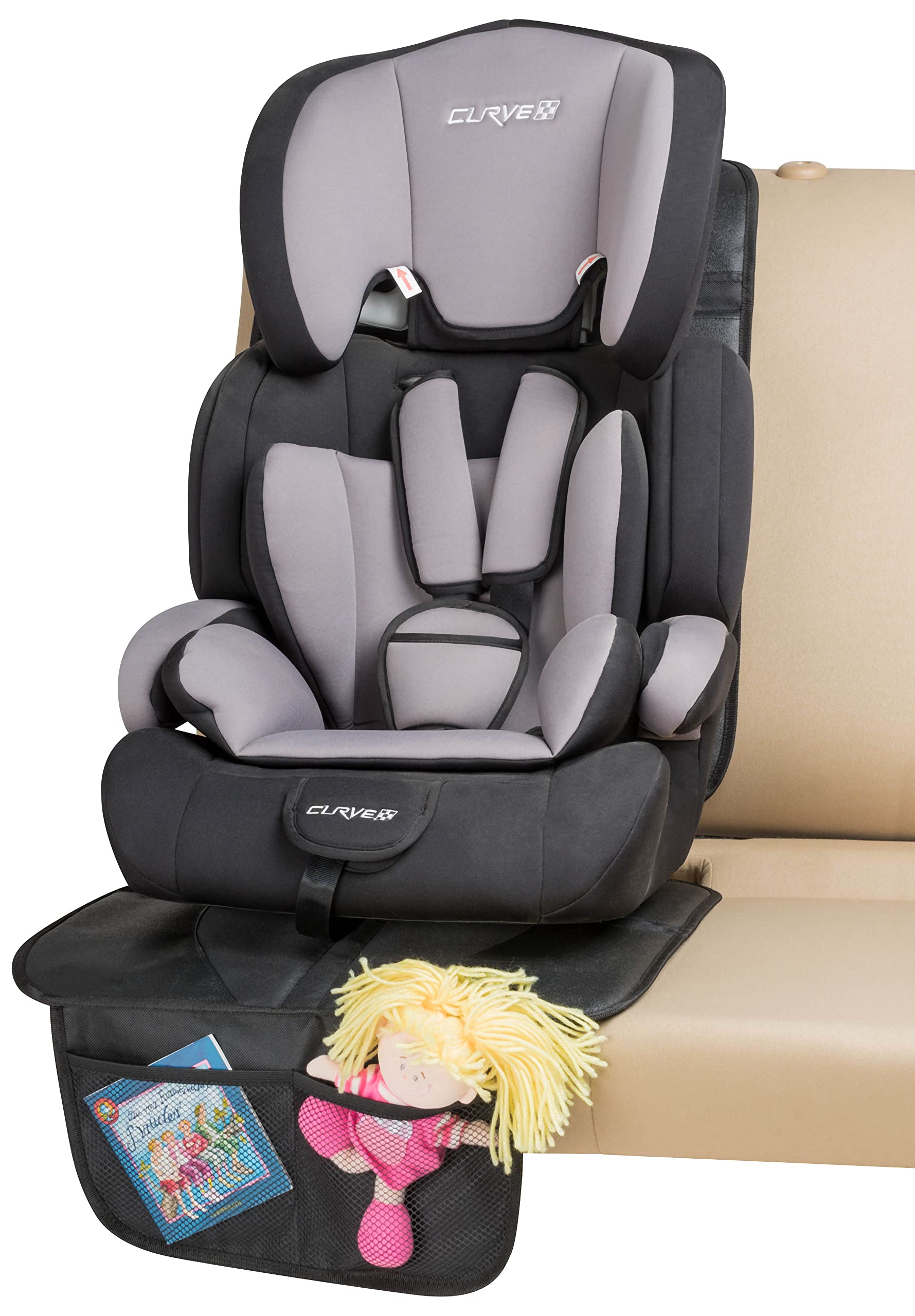 Walser Protège-siège Enfant, Protège-siège Voiture pour siège Enfant, Protège-siège Voiture antidérapant, George Premium XL Compatible ISOFIX Noir