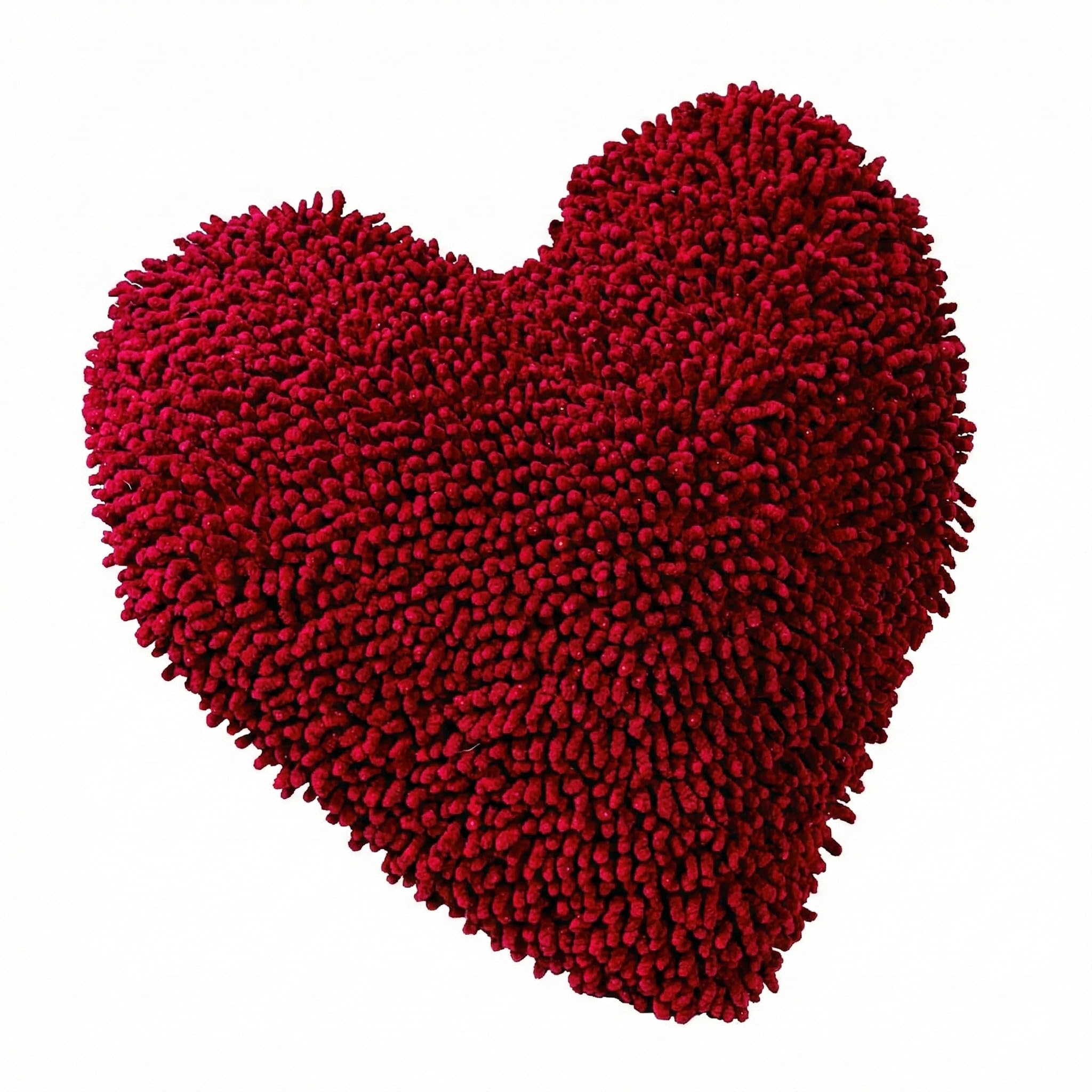 - Fun Express Soft Heart Shaped Chenille Pillow - 14 Inch - for Bedroom, Couch, Chair and Home Decor, Great Valentine's Day Gift and Decoration