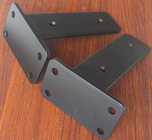 Vista 26 de Paquete de 16 soportes de estante en L ocultos negros de 6 pulgadas (1/5 pulgadas de grosor) soportes flotantes de hierro para estantes industriales