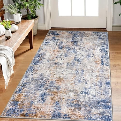 Miniatura 49 de Alfombra moderna y abstracta de área pequeña para interior de 3 x 5 pies, alfombra lavable, antideslizante, suave, verde salvia, gris, alfombra de