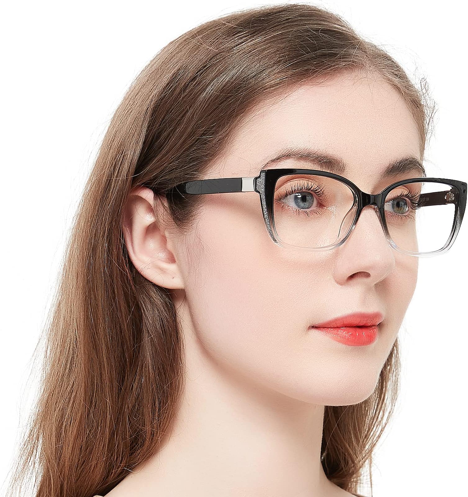 OCCI CHIARI Big Reading Glasses Women Stylish Square Reader 1.0 1.5 2.0 2.5 3.0 3.5 4.0 5.0 6.0(100+ Black/clean)