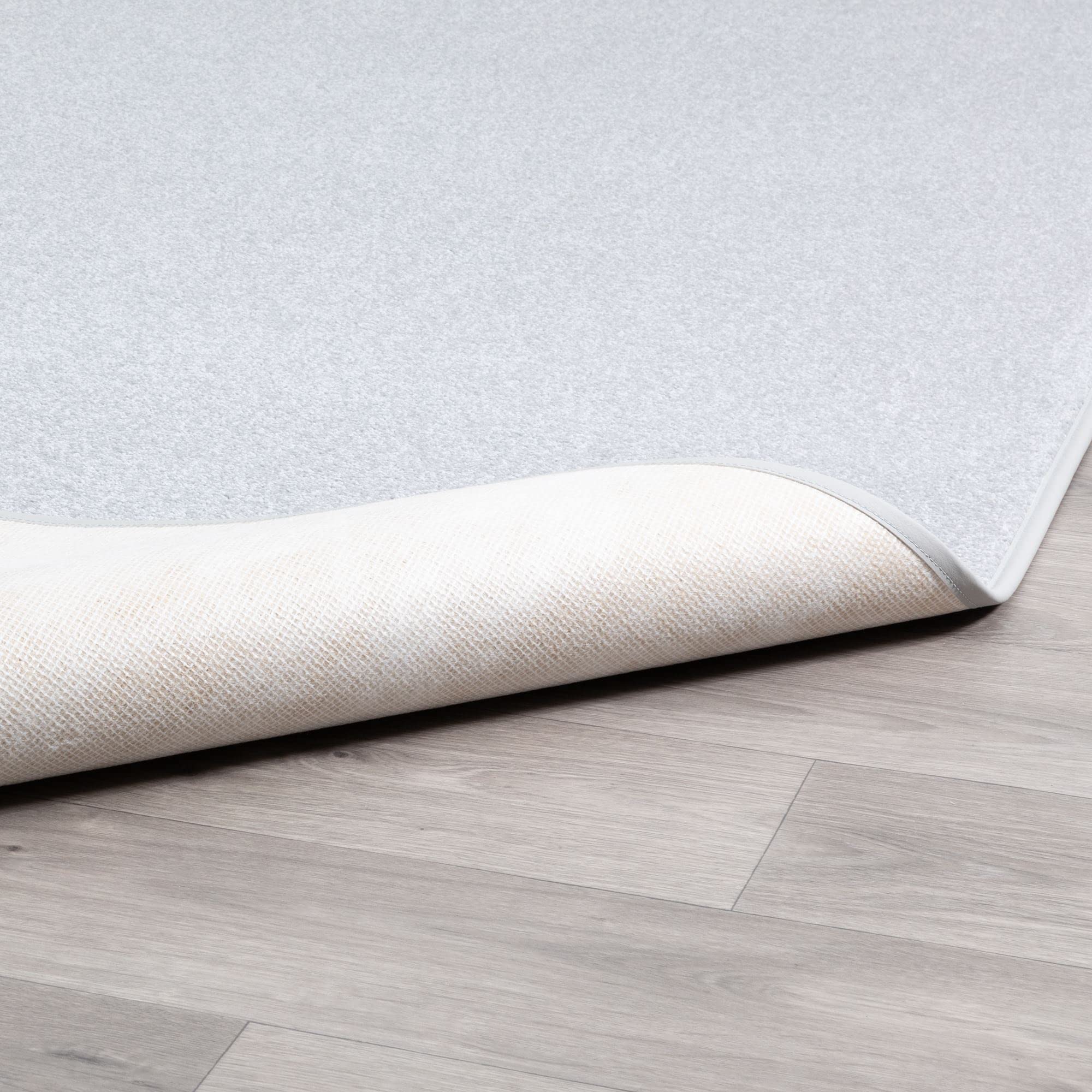Steffensmeier Kurzflor Teppich Genua | Wohnzimmerteppich | Modern | Strapazierfähig | Silber, Größe: 120x180 cm
