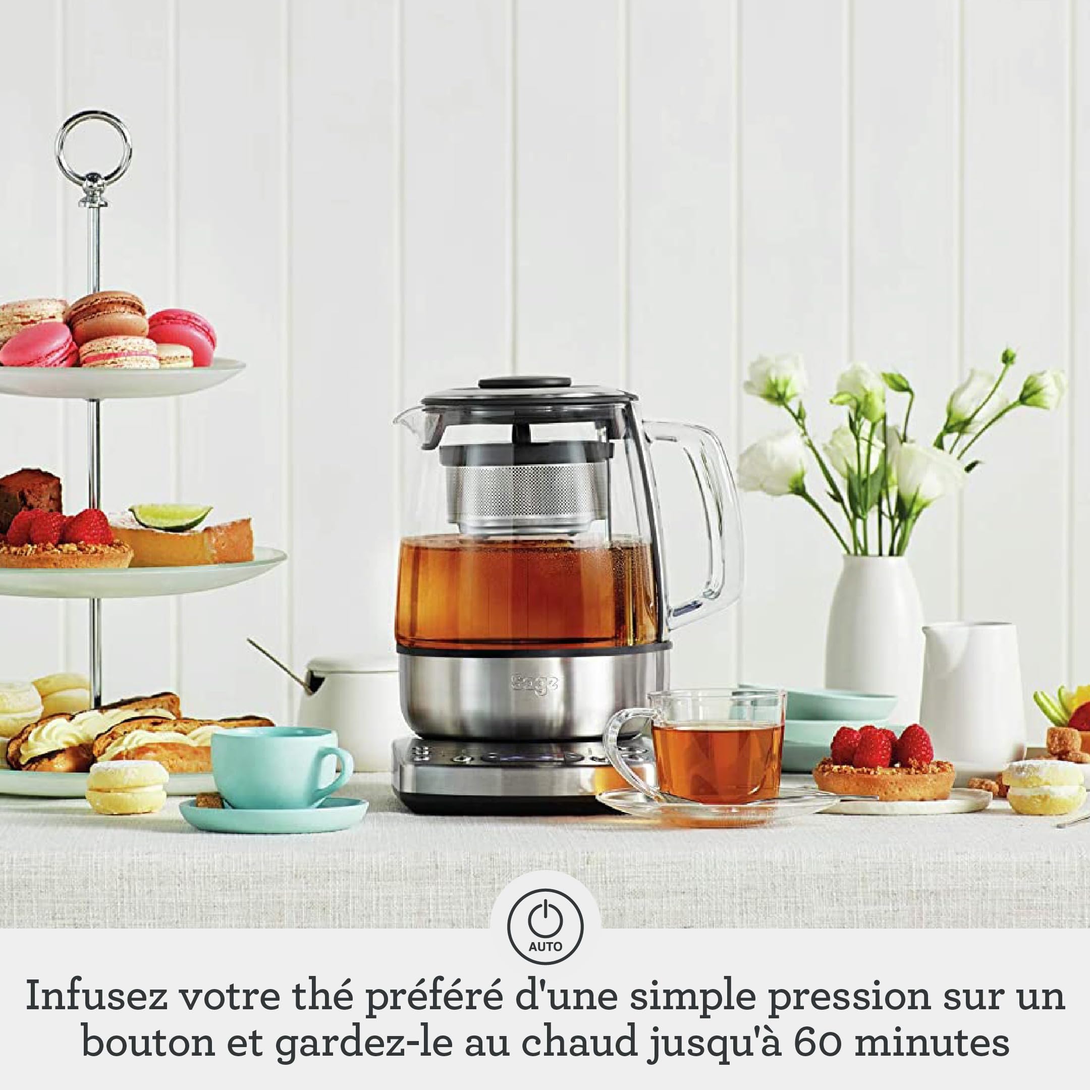 Sage - The Tea Maker - Théière, Infuseur pour chaque type de thé - Acier Inoxydable Brossé