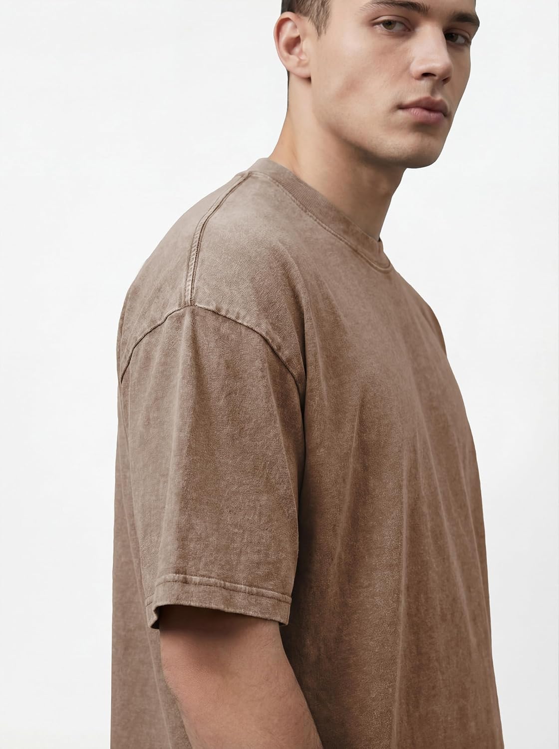 JMIERR 2 Pack Oversized T Shirts for Men Women Vintage Wash 100% Cotton Crewneck Heavyweight Tee Tops - Image 3