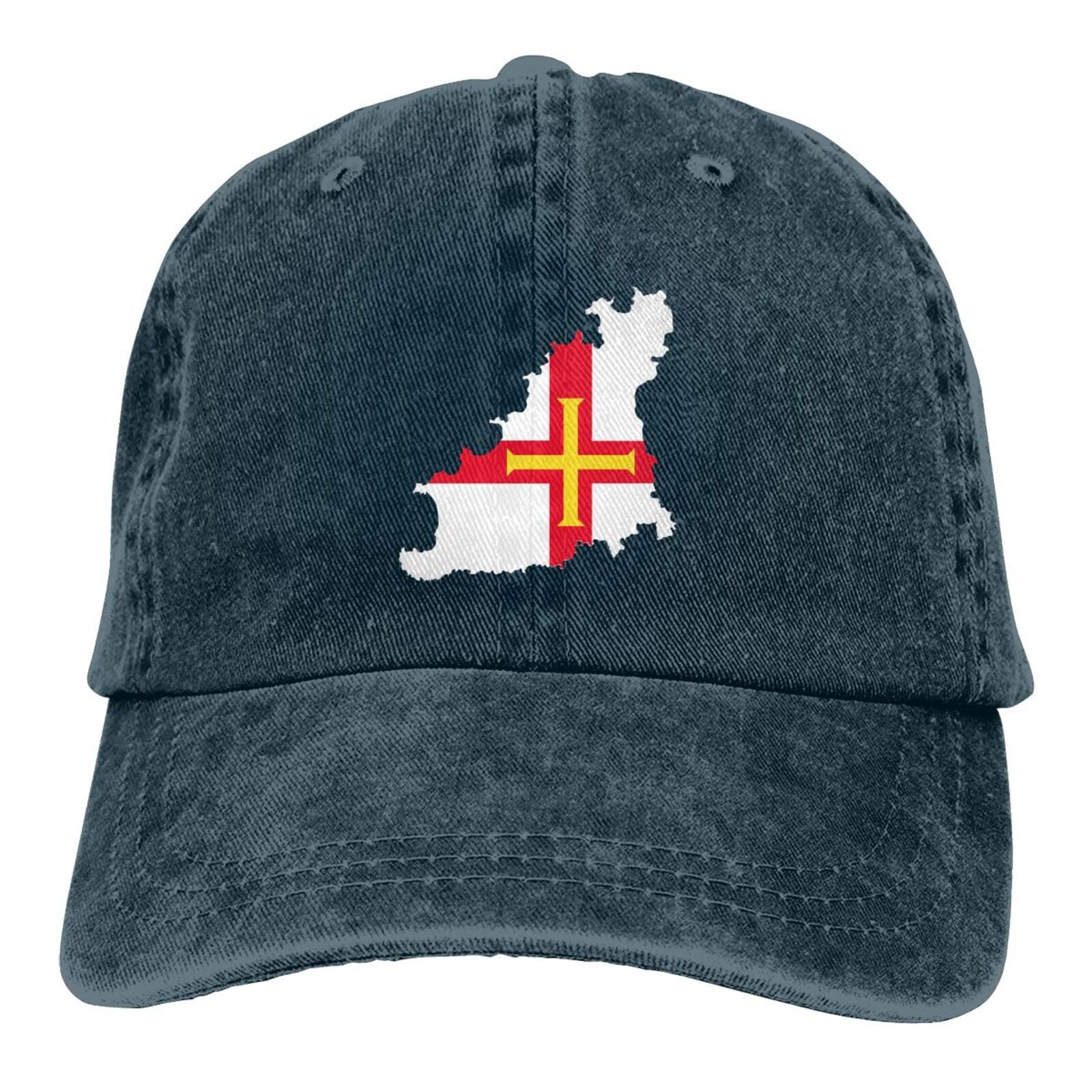 456 Women Men Sun Hat Guernsey Terrain Map Peaked Cap Classic Casual Hat Do Old Denim Cap for Hip Hop Golf Fishing