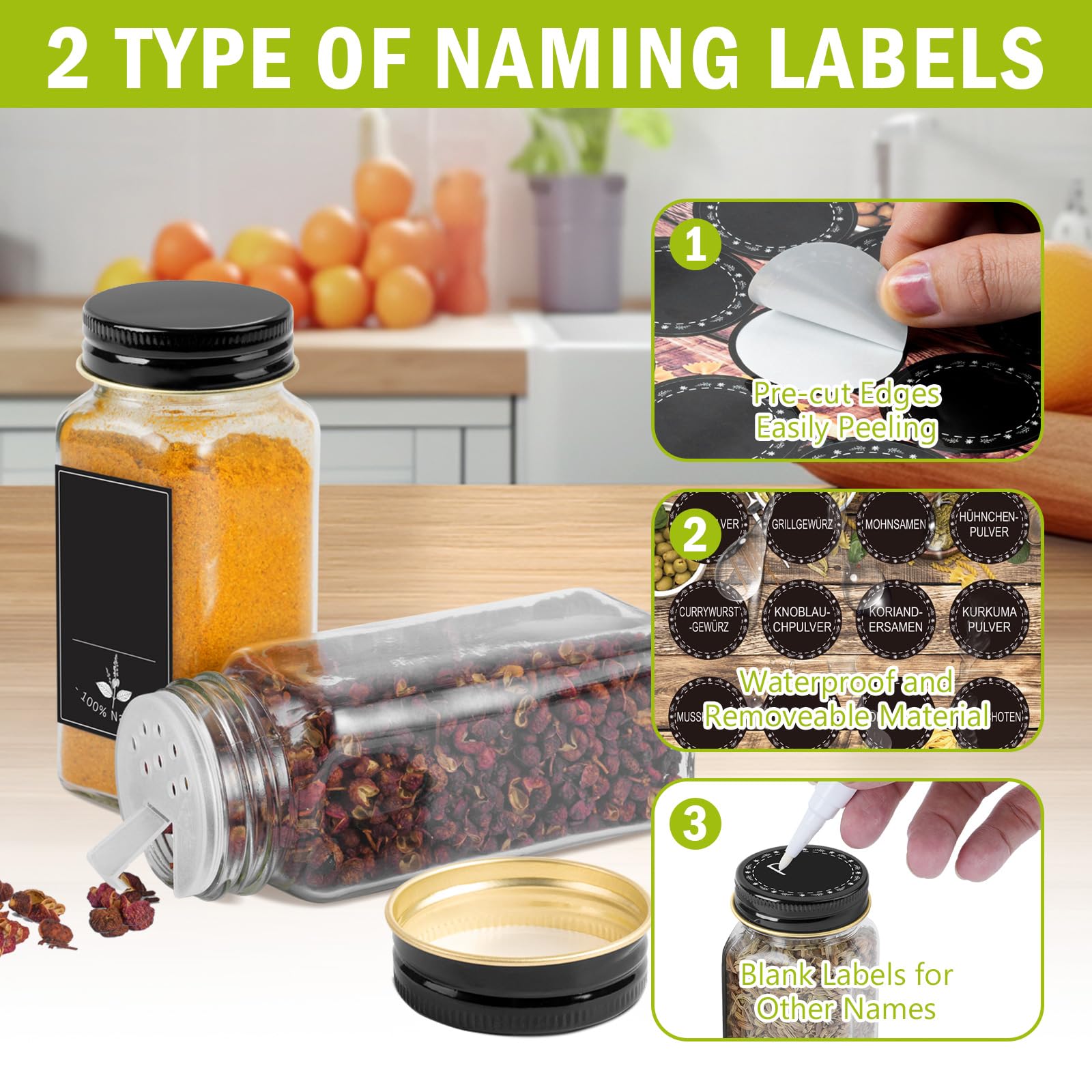 Distributore Spezie In Acciaio Inox PARENCE - 6x5x5 Cm, Con Fori Multifunzione Per Sale E Pepe - Foto 9