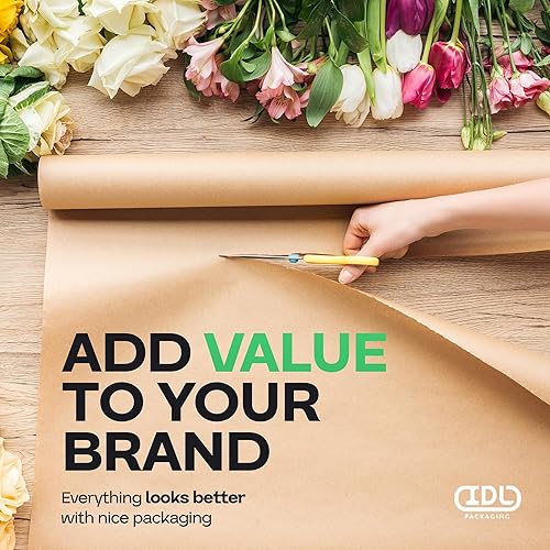 Vista 28 de Rollo de papel kraft marrón de 24 x 2160 pulgadas (180 pies), paquete de 4 – Papel de embalaje marrón hecho en Estados Unidos de 30 libras de grosor