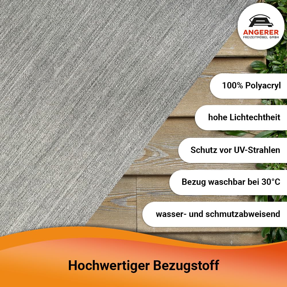 Angerer Balkonsichtschutz, Senkrechtmarkise mit Handkurbel, Terrasse/Balkon, Montage ohne Bohren, Made in Germany, hochwertiger Stoff, UV-beständig, höhenverstellbar, wasserabweisend, 150 cm Hellgrau