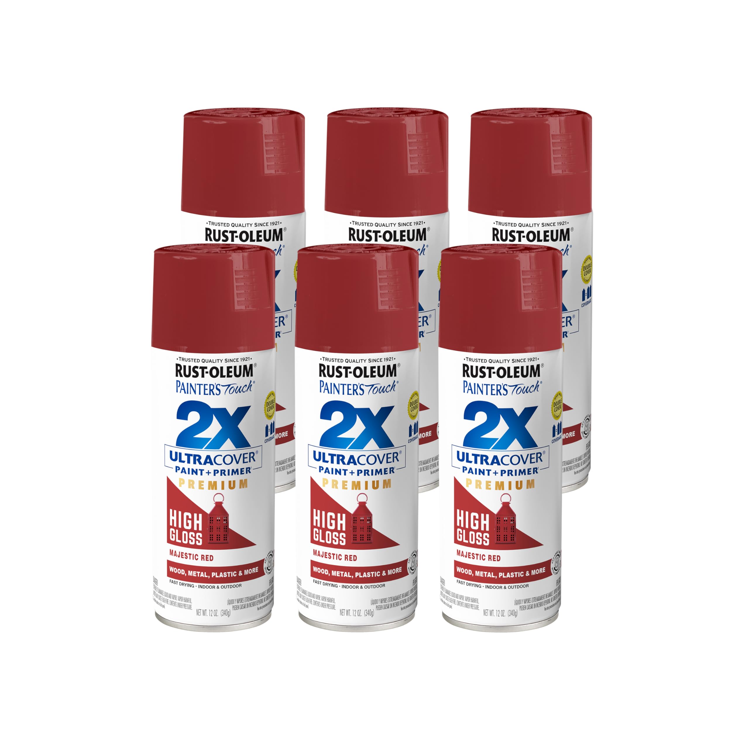 Rust-Oleum Painter's Touch 2X Ultra Cover Spray Paint, Majestic Red