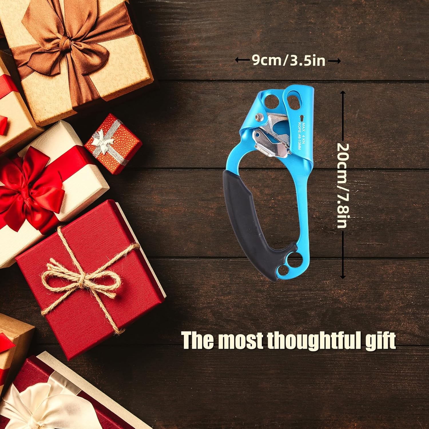 Generic Climbing Rappelling Equip Ascenders,Aviation Light Alloy Left Handled Ascender,Quick Roll Hand Ascender,for Rescue Caving Rigging Tree Arborist, Blue