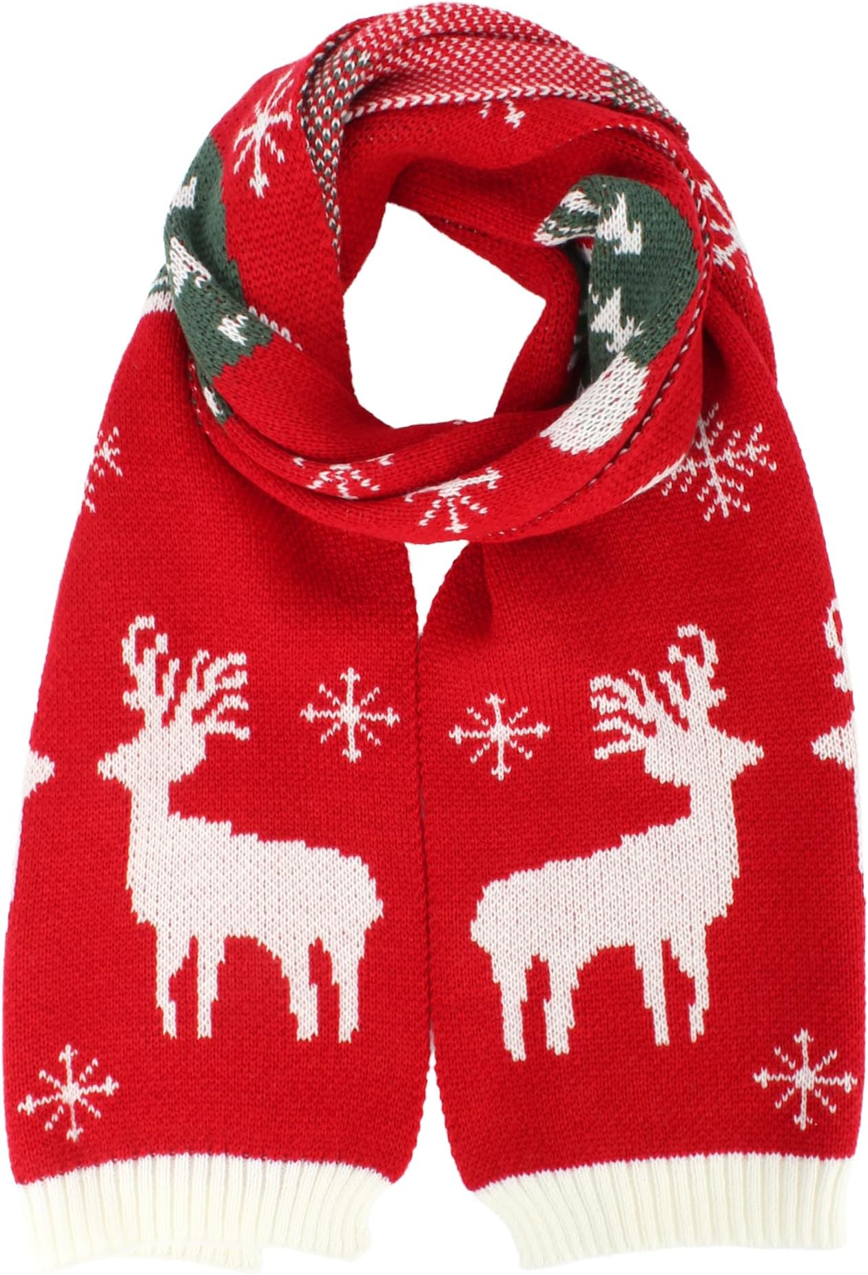 Felite Fnn Unisex Adults Christmas Reindeer Dot Fall Winter Warm Knit Long Scarf
