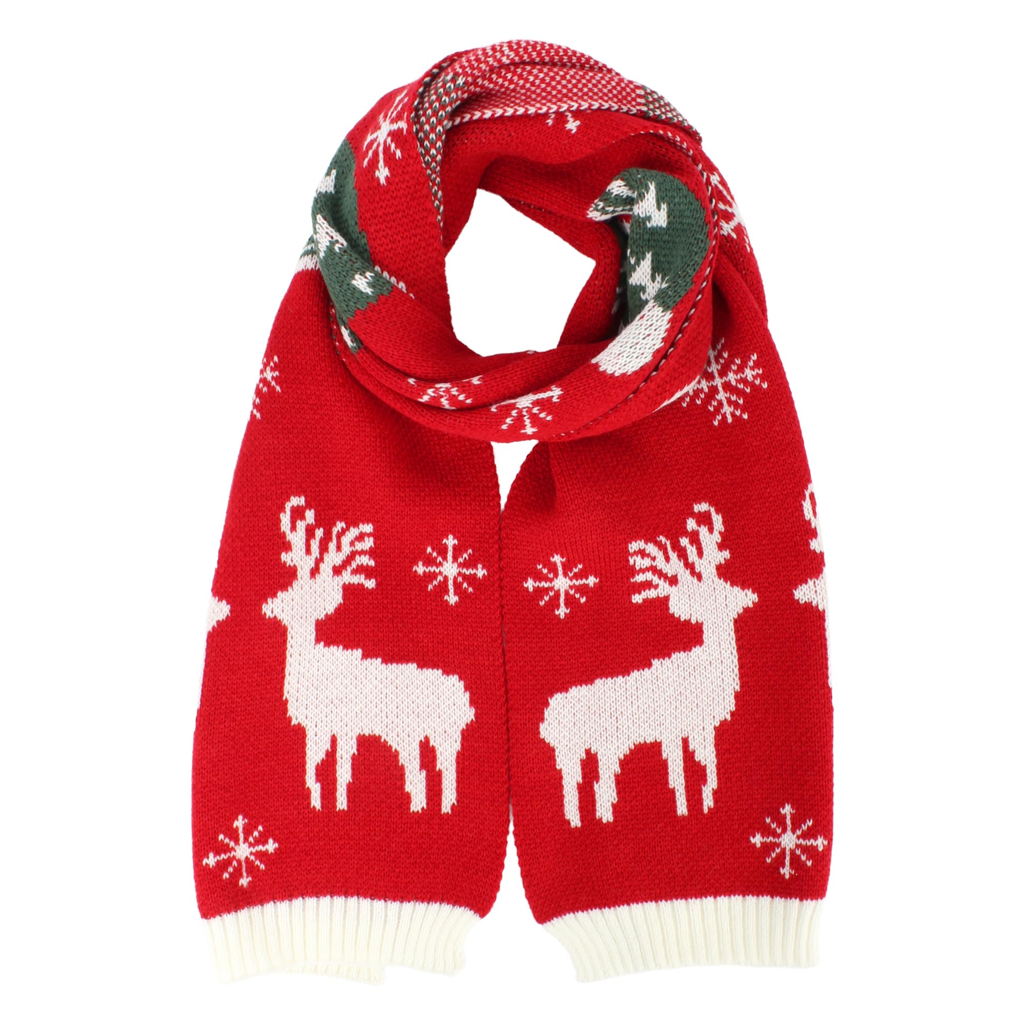 Felite Fnn Unisex Adults Christmas Reindeer Dot Fall Winter Warm Knit Long Scarf