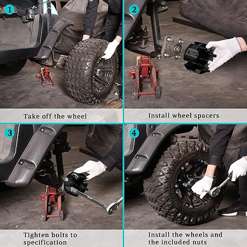Vista 11 de 10L0L Adaptadores espaciadores de rueda de carrito de golf de 2 pulgadas para EZGO Club Car 4 Lug