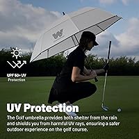 Vista 6 de Weatherman Paraguas – Paraguas de golf de apertura automática – Extra grande de gran tamaño a prueba de viento para bolsa de golf carrito de empuje