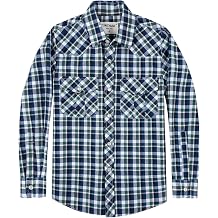 TUNEVUSE Boys Western Pearl Snap Long Sleeve Plaid Shirt Age 6-14