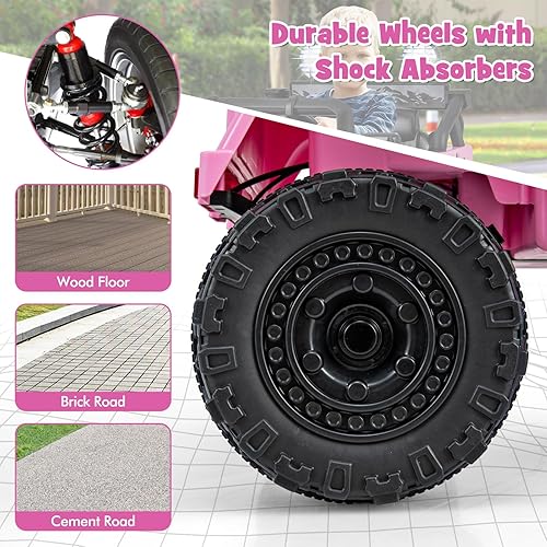 Miniatura 5 de Costzon Vehículo eléctrico Toyota FJ Cruiser con licencia de 12 V 7 Ah con control remoto, suspensión de golpes, luces LED y música, auto para niños