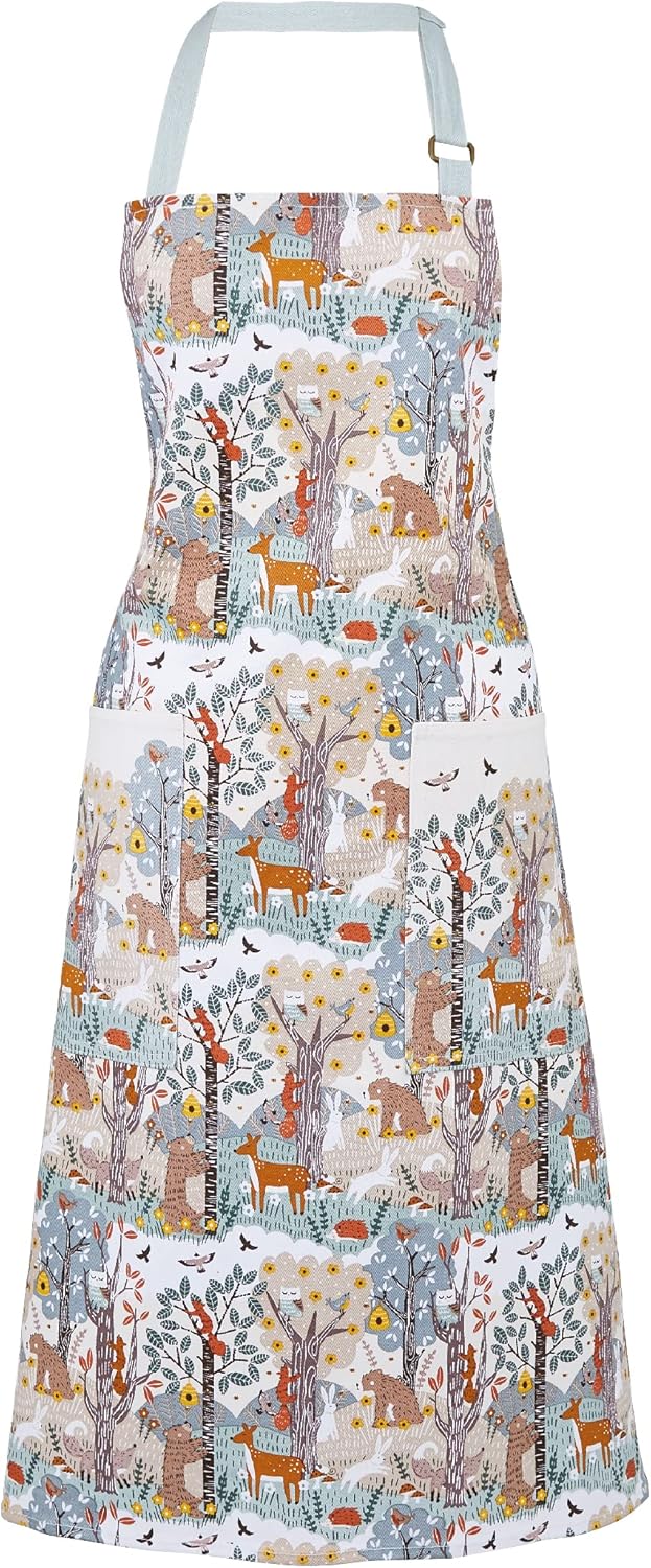 Ulster Weavers Wildwood Cotton Apron - With Cute Animal Woodland Design - For Kitchen and Barbecue - Cooking Gifts for Bakers & Chefs - Homeware & Kitchenware Range