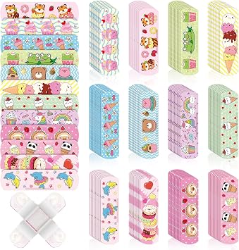 Kids Adhesive Bandages Bulk Cute Cartoon Bandages for Kids Waterproof Breathable Protect Scrapes and Cuts for Girls Boys Children Toddlers300 Pieces