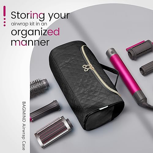 Miniatura 4 de BAGMIND Funda de viaje compatible con Dyson Airwrap Complete Styler y accesorios, organizador de viaje portátil con gancho colgante oculto para