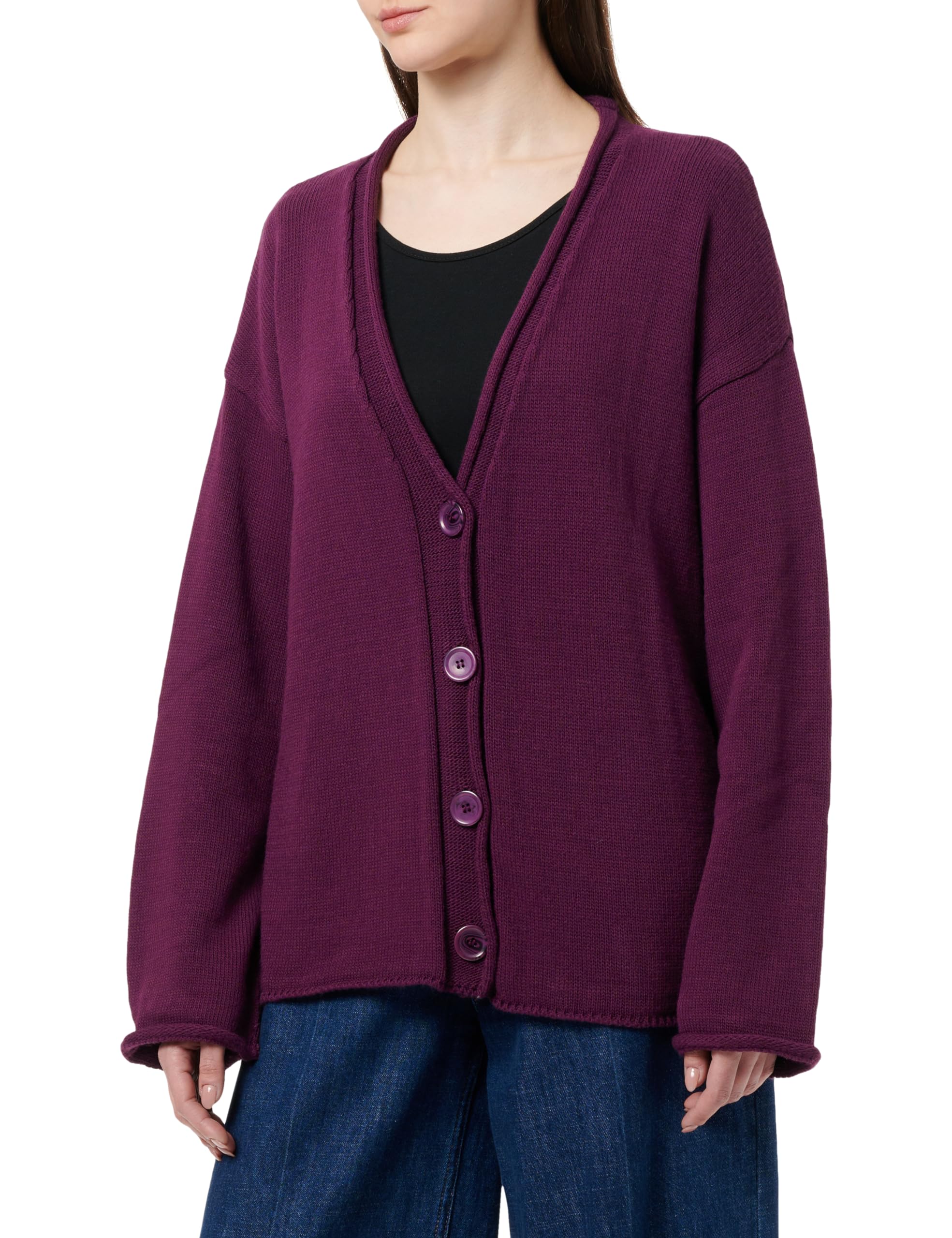 Trendyol Damen Gerade Lange Ärmel Plus Size Strickjacke