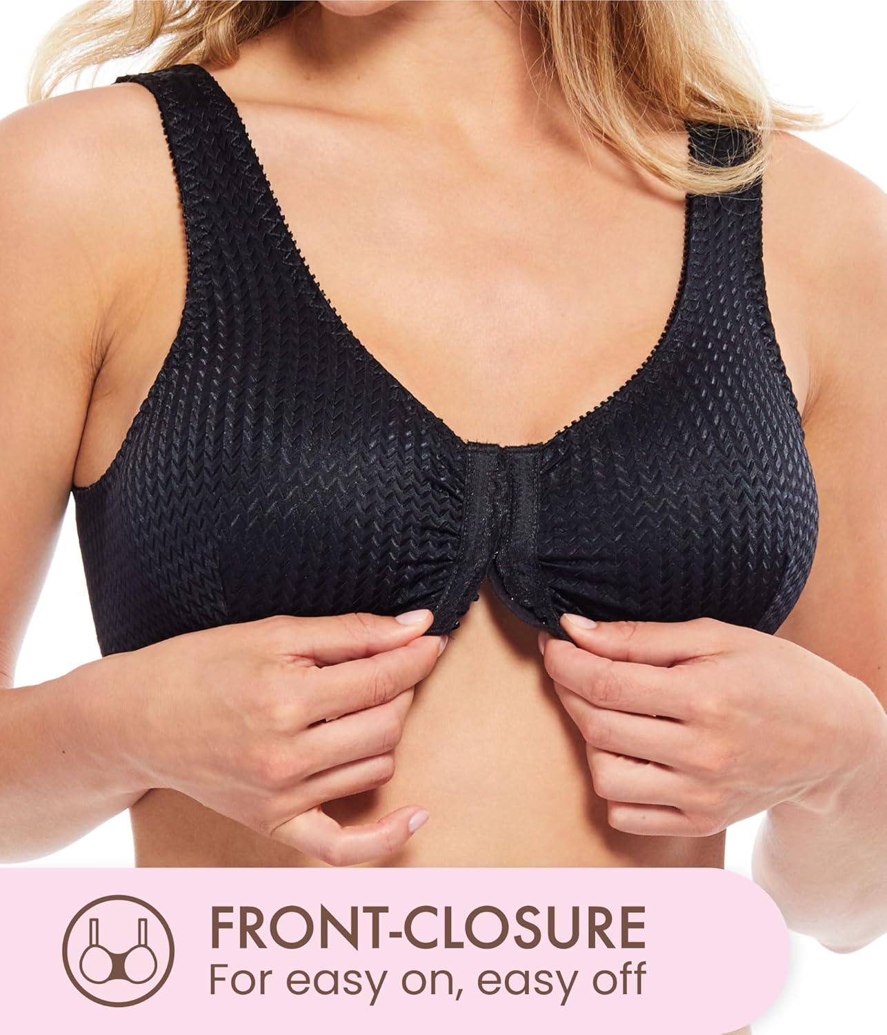 Carole Martin Full-Freedom Comfort Front Closure Bra for Women, Wireless - Image 6